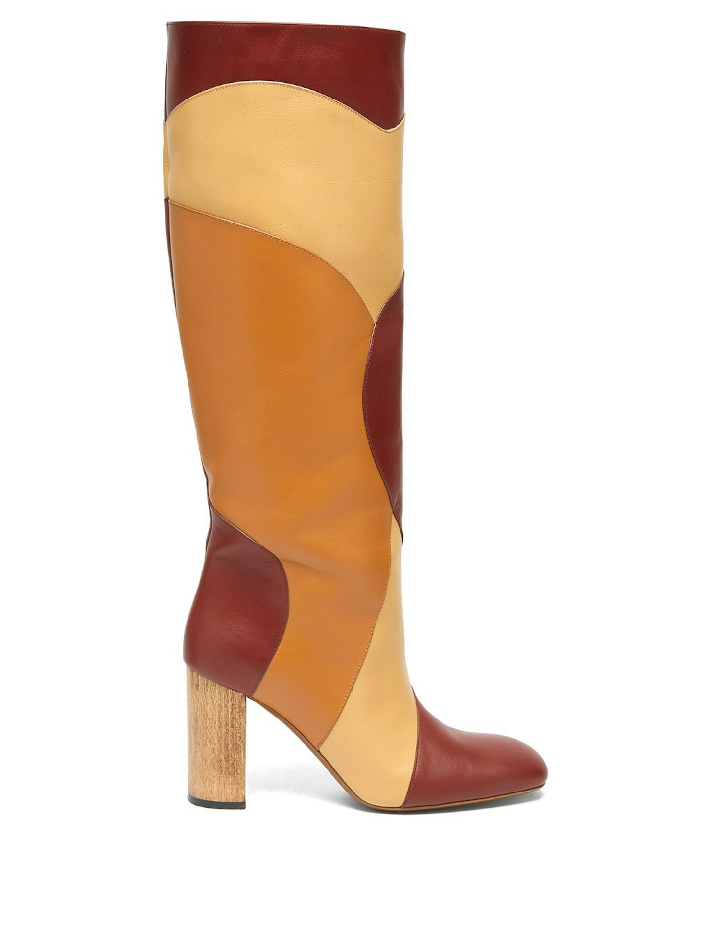 Ssone, Tina knee-high patchwork-leather boots, £895