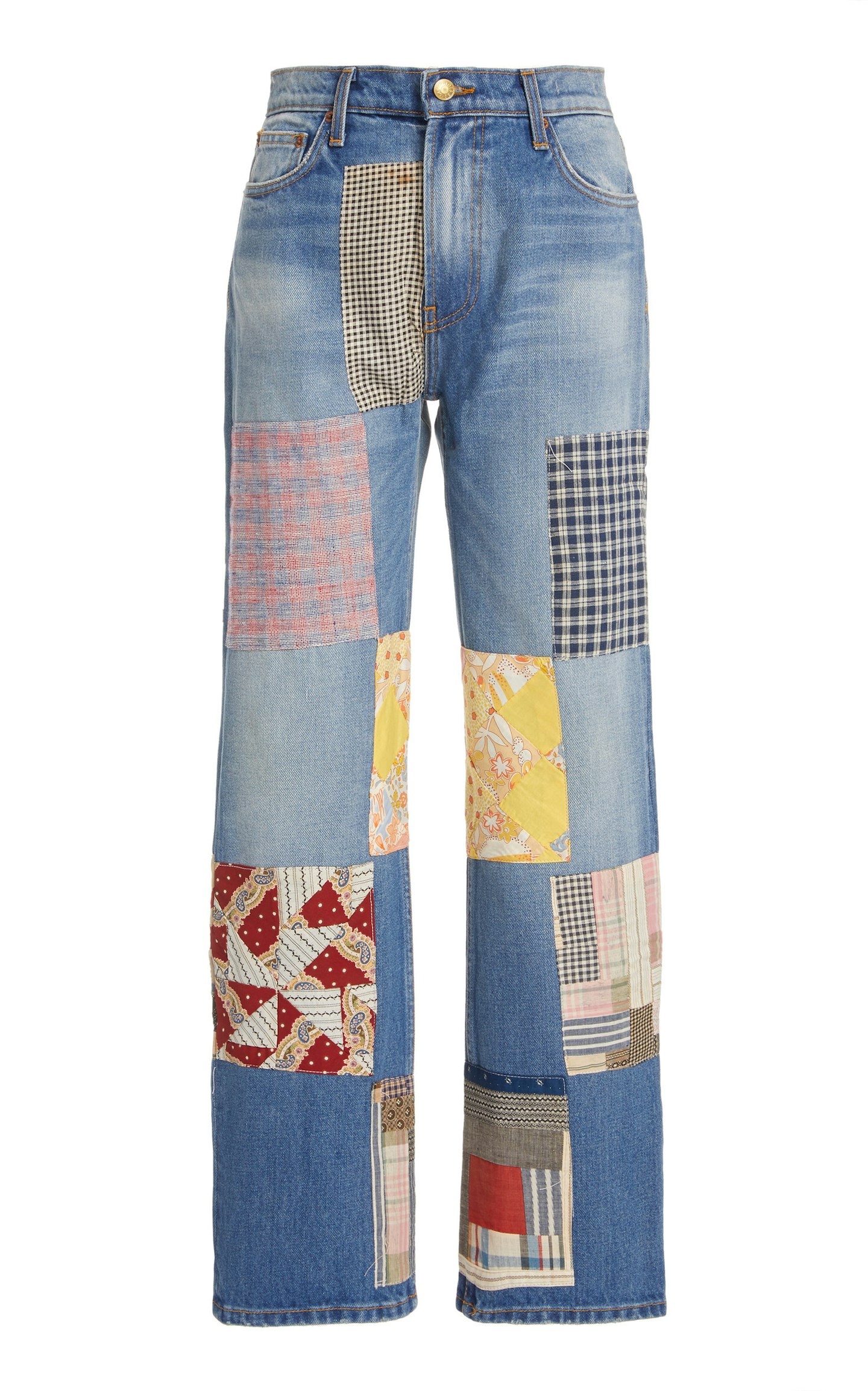 B Sides, Arts Patchwork Straight-Leg Mid-Rise Jeans, £420