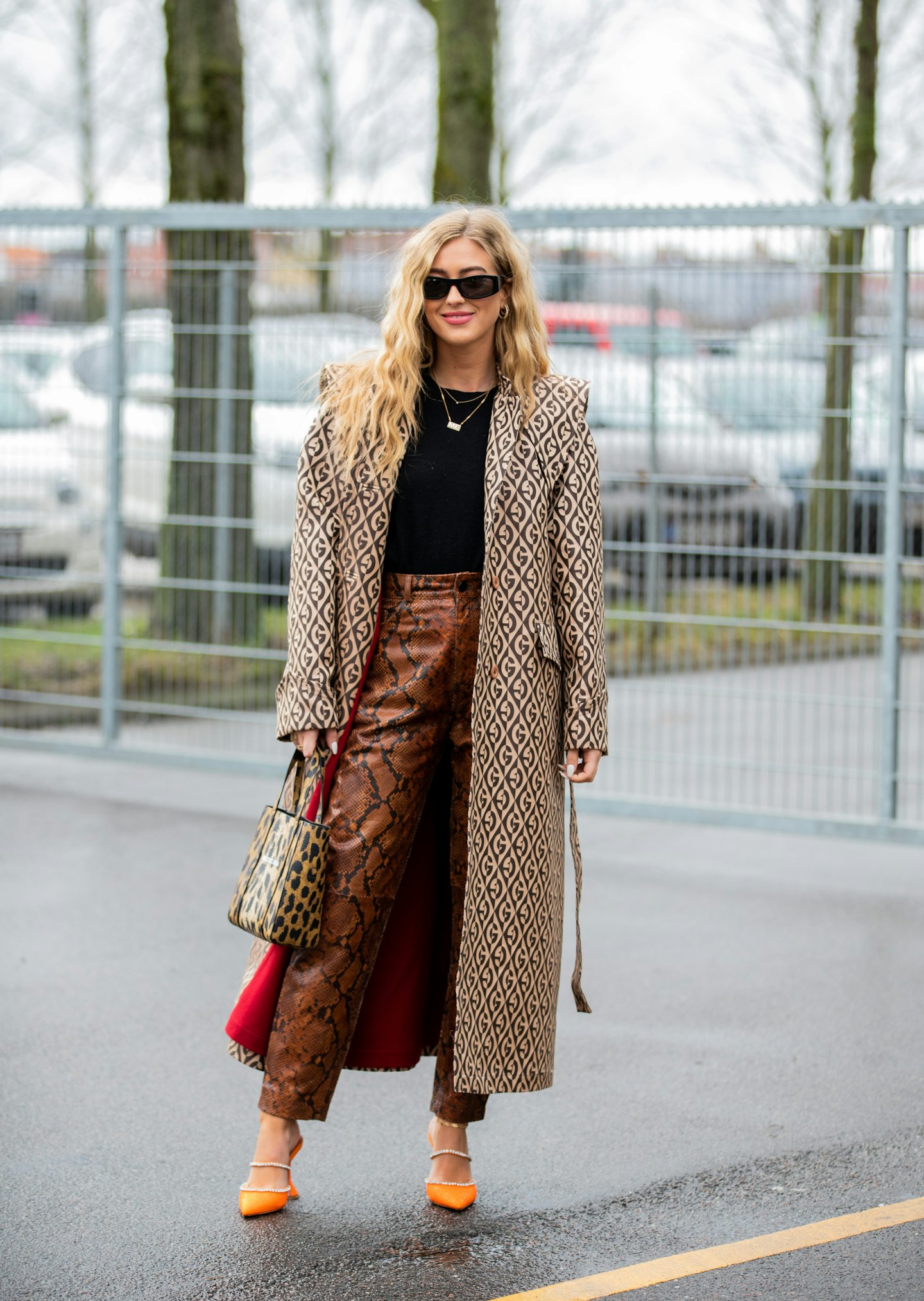 emili sindlev Copenhagen fashion week snakeskin trousers