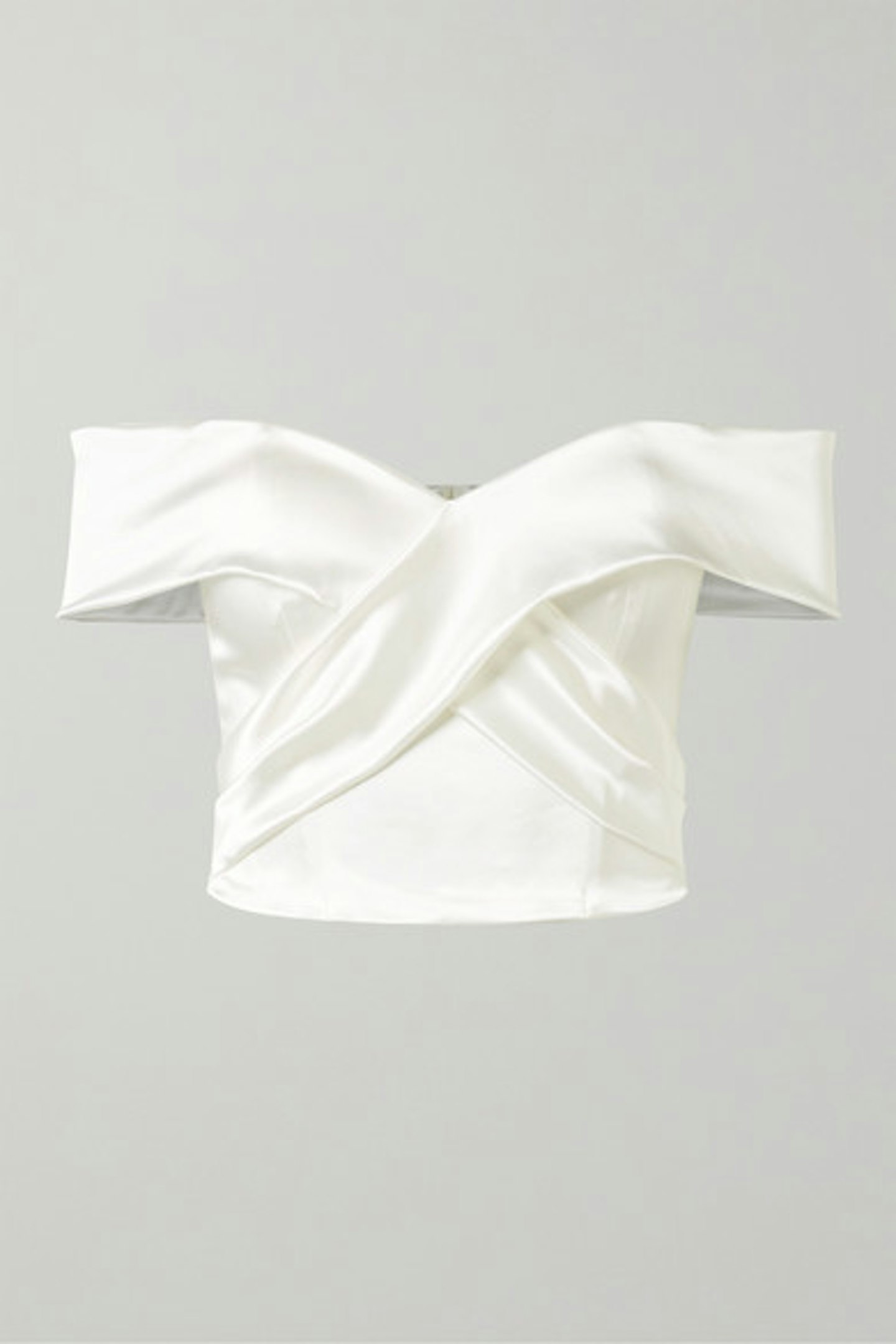 Halfpenny, Off-Shoulder Duchesse Satin Bustier Top, £1,350 at Net-a-Porter