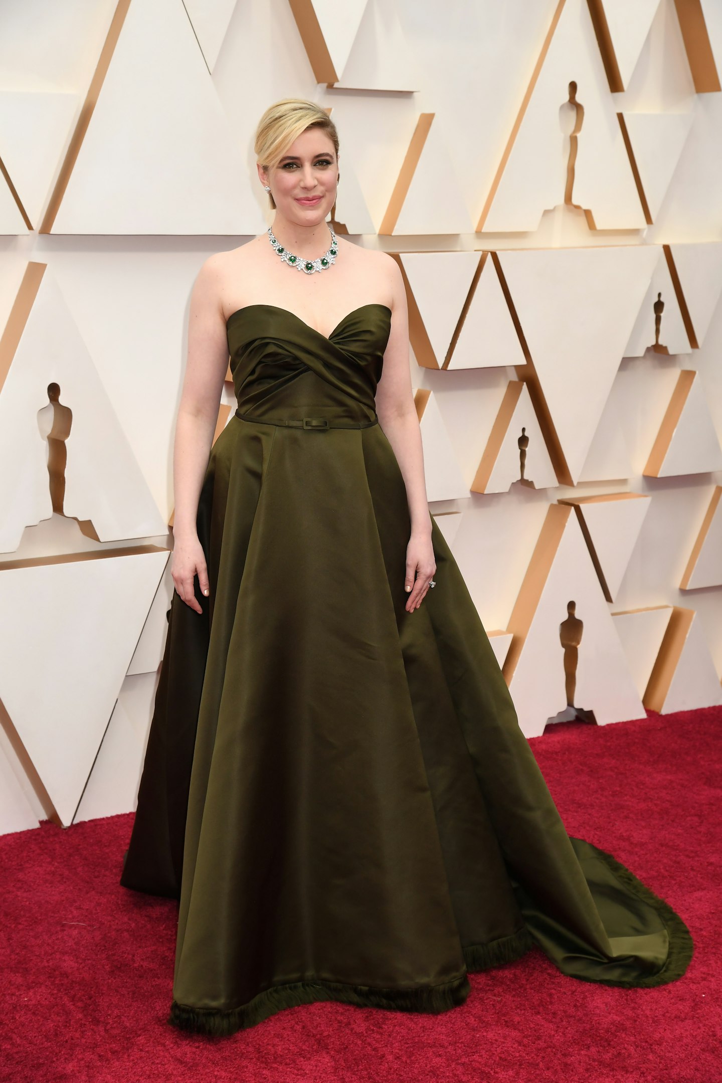 Greta Gerwig wore a custom Christian Dior Haute Couture gown