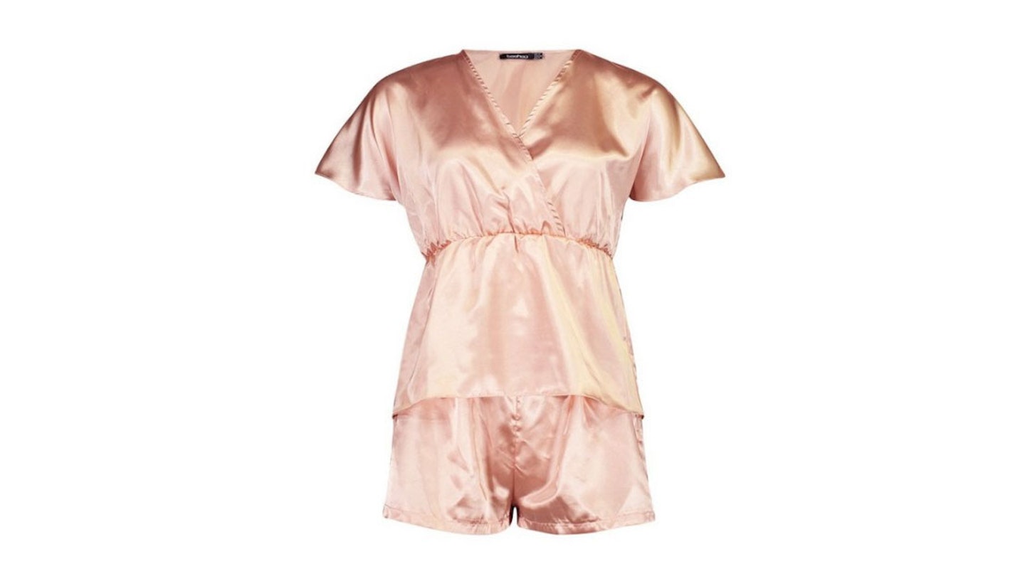 Satin Bridesmaid Wrap Short Pyjama Set