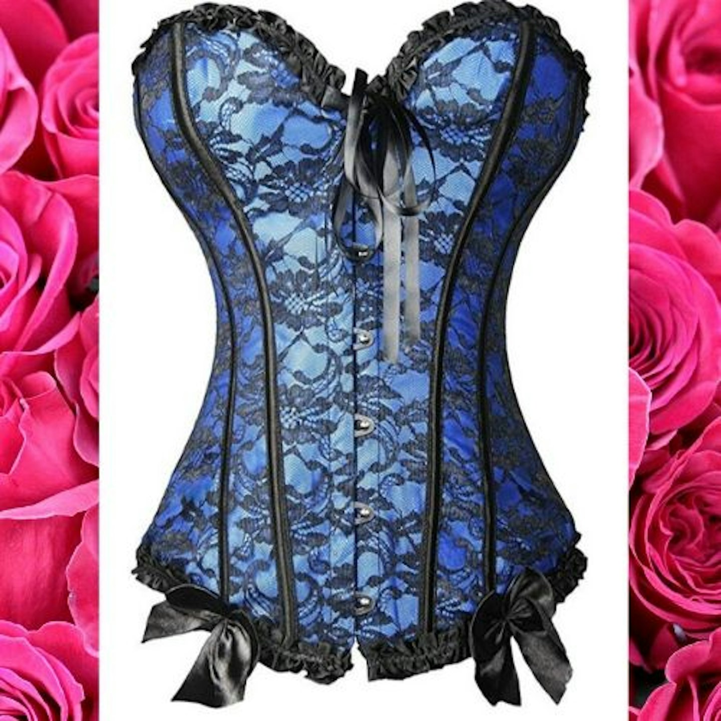 MISS MOLY Jacquard Overbust Corset Top with Suspenders