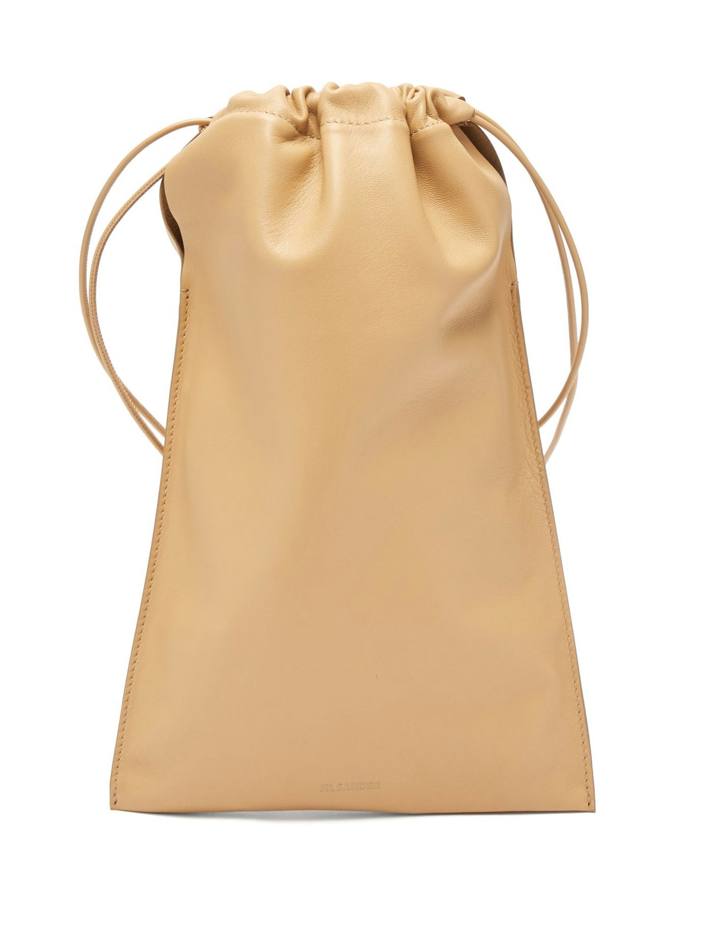 Jil Sander, Drawstring leather cross-body bag, £360