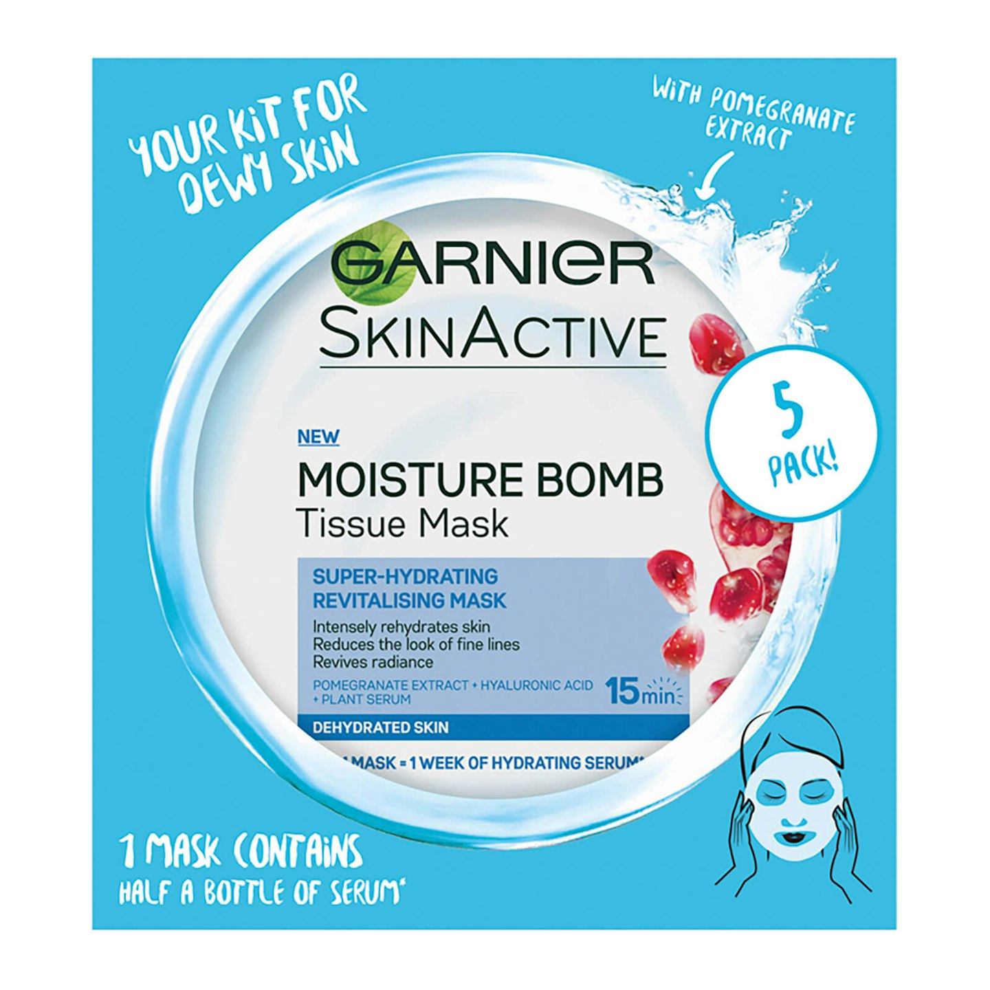 Garnier's SkinActive Moisture Bomb Tissue Mask, £13.99 for 5