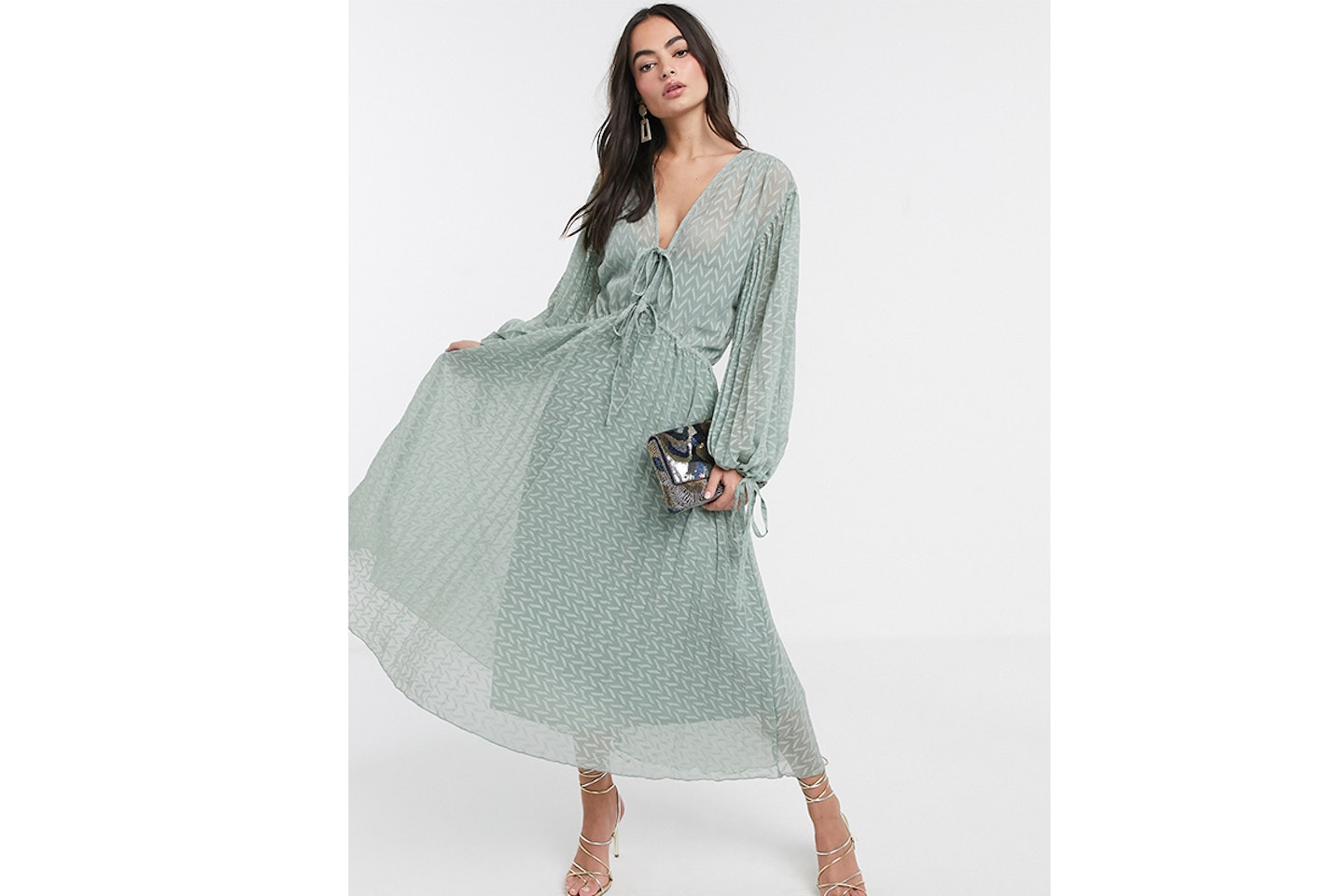 Pleated Midi Dress