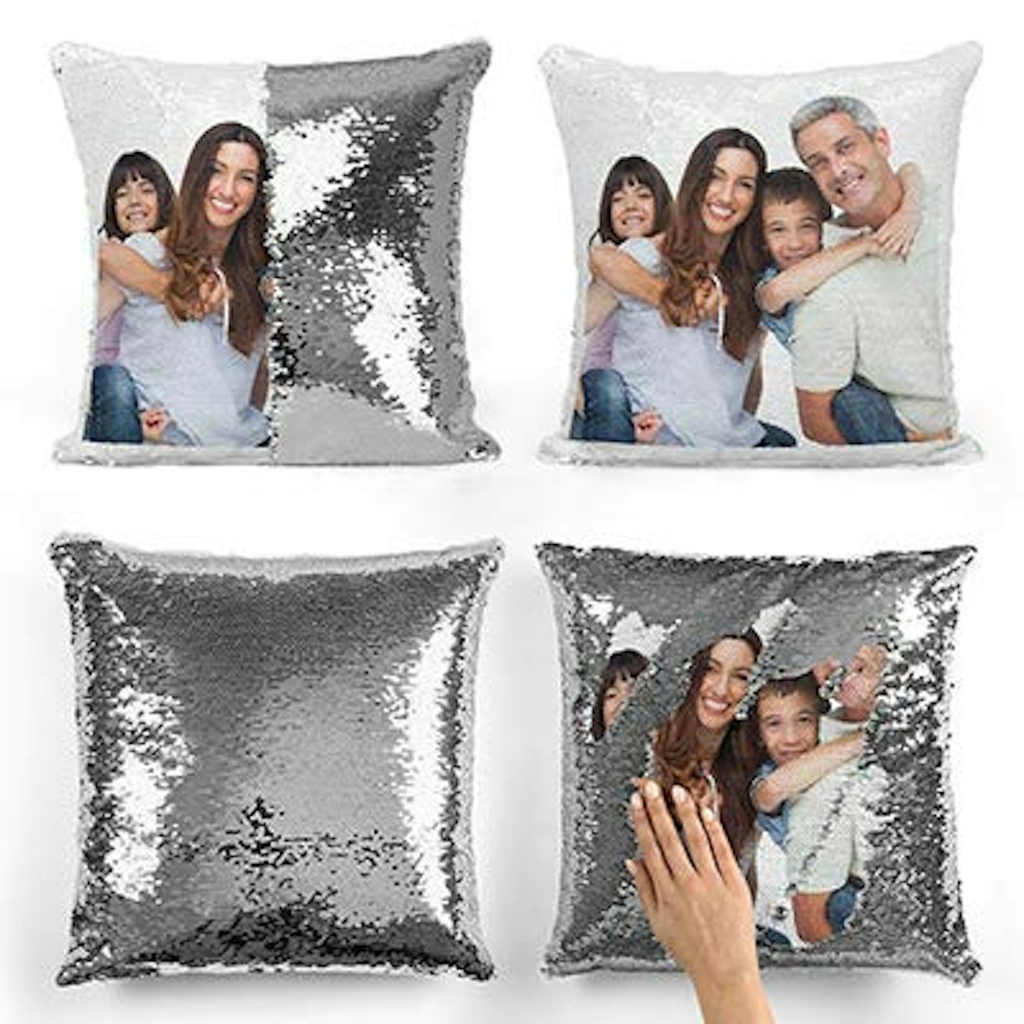 Print Manics Personalised Silver Sequin Cushion Cover