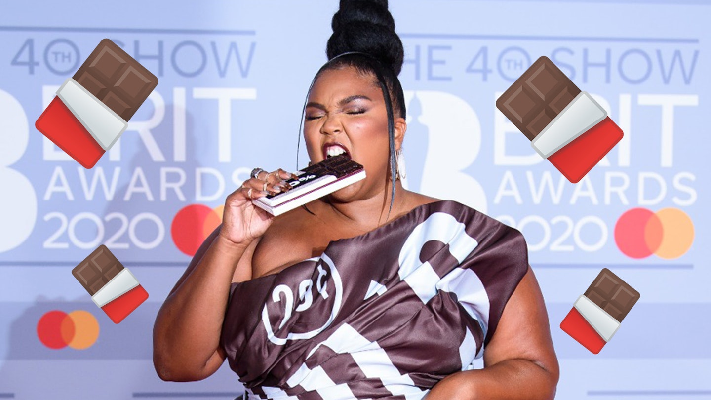 Lizzo At BRIT Awards 2020: Hershey's Chocolate Dress – Hollywood Life