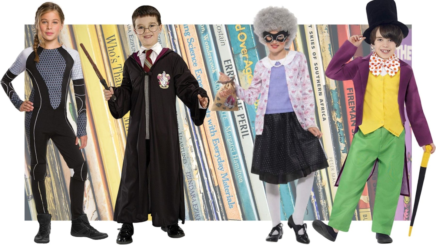World Book Day costumes - Katniss Everdeen, Harry Potter, Gangsta Granny and Willy Wonka
