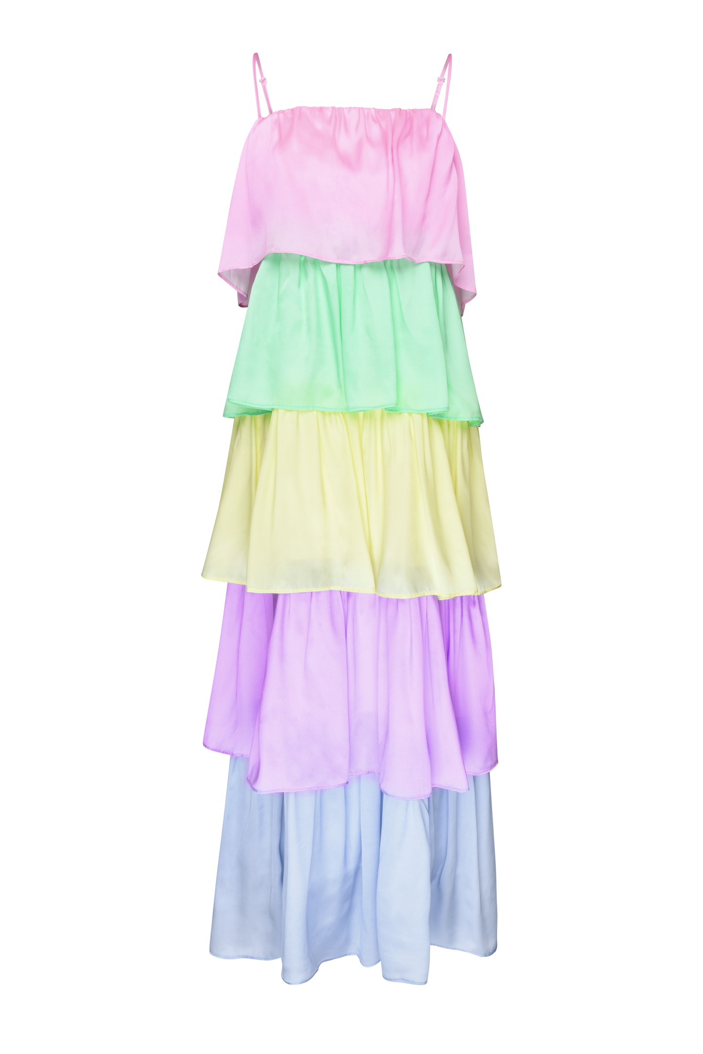 Pastel Tiered Silk Dress, £530