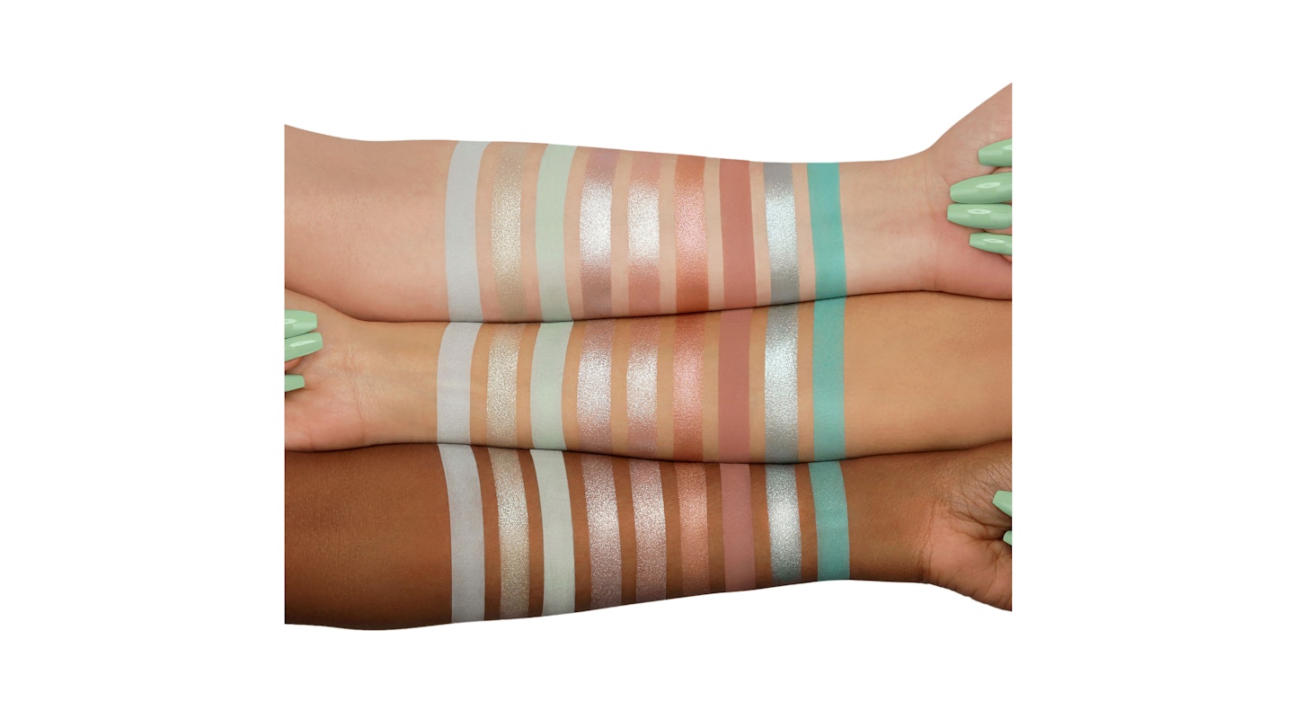 Huda Beauty pastel eyeshadow swatches
