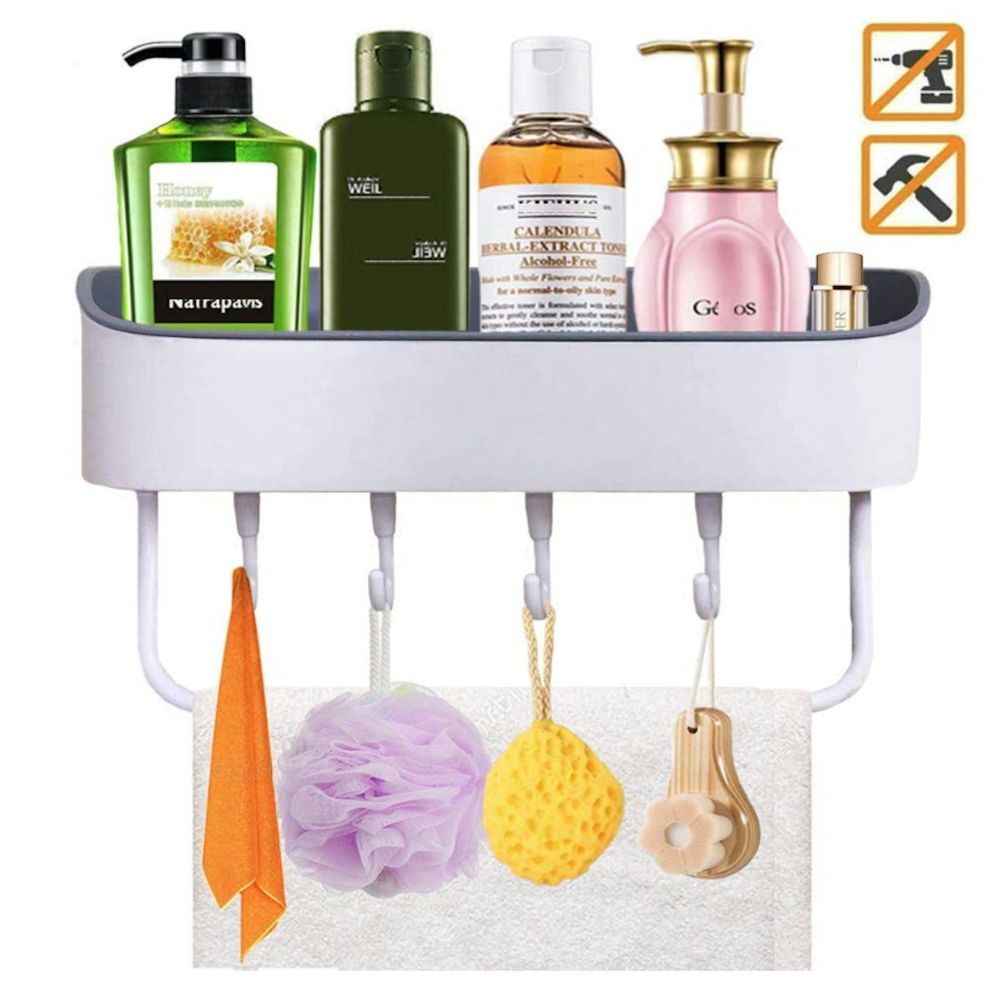 Shower Caddy, Self Adhesive Wall Mounted Shower Organiser