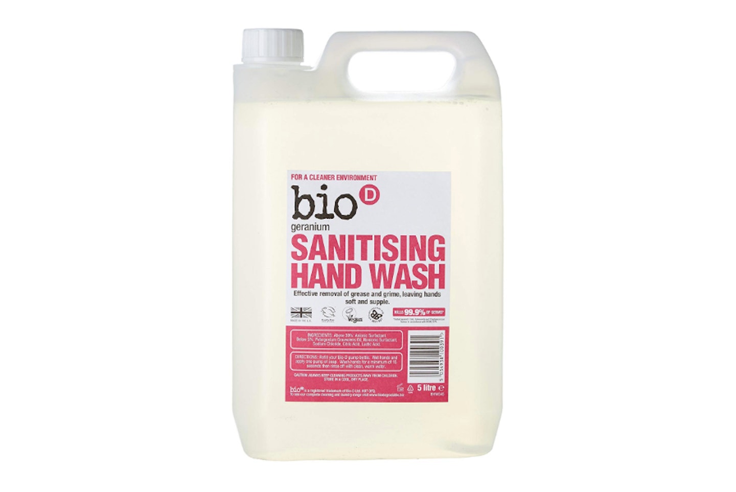 Bio-D Geranium Sanitising Hand Wash 5L