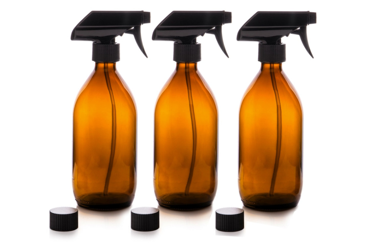 Amber Glass Spray Bottles (Three Pack)