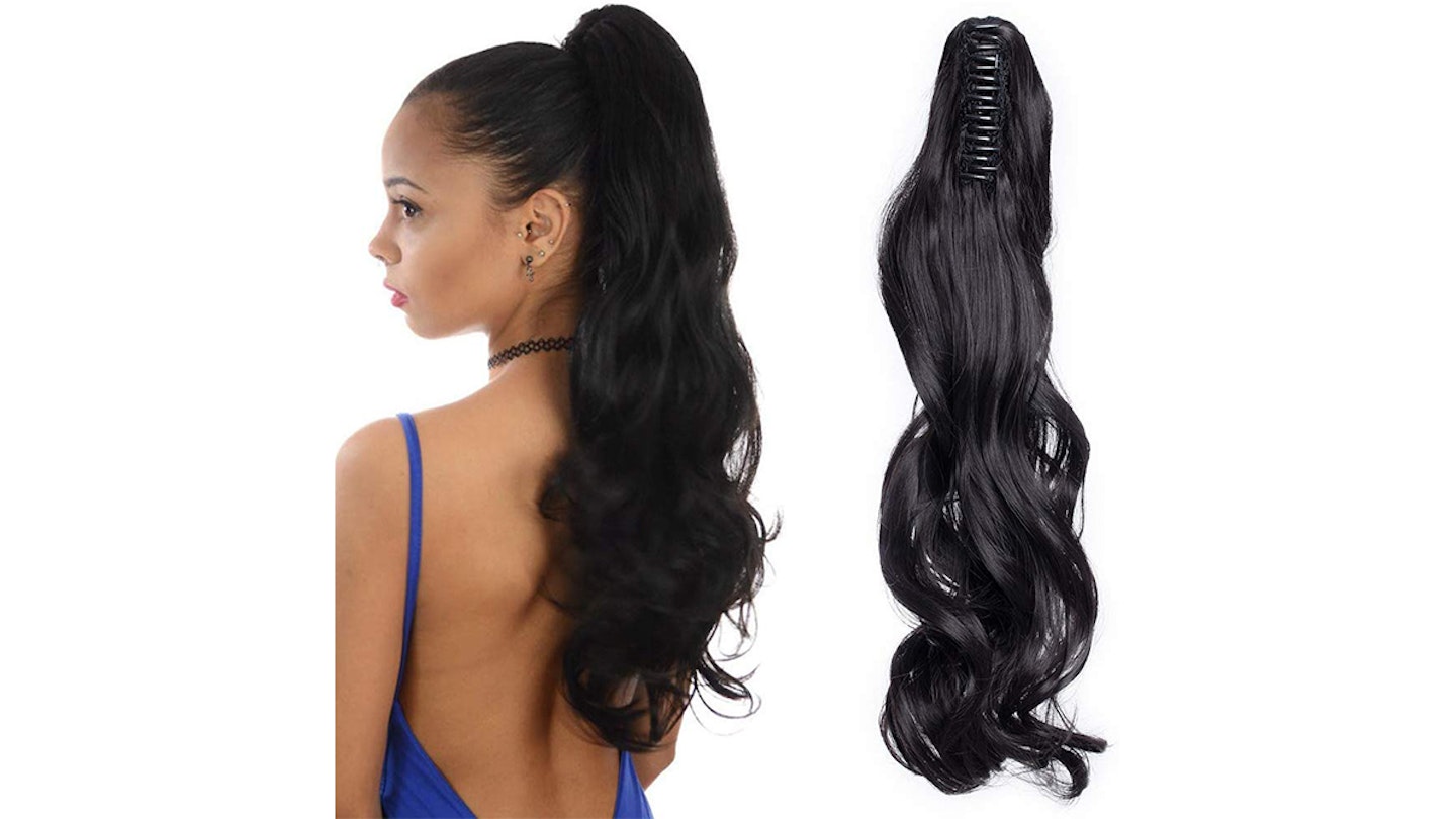 18 Inch Hairpieces Ponytail Hair Clip On Extensions Long Curly