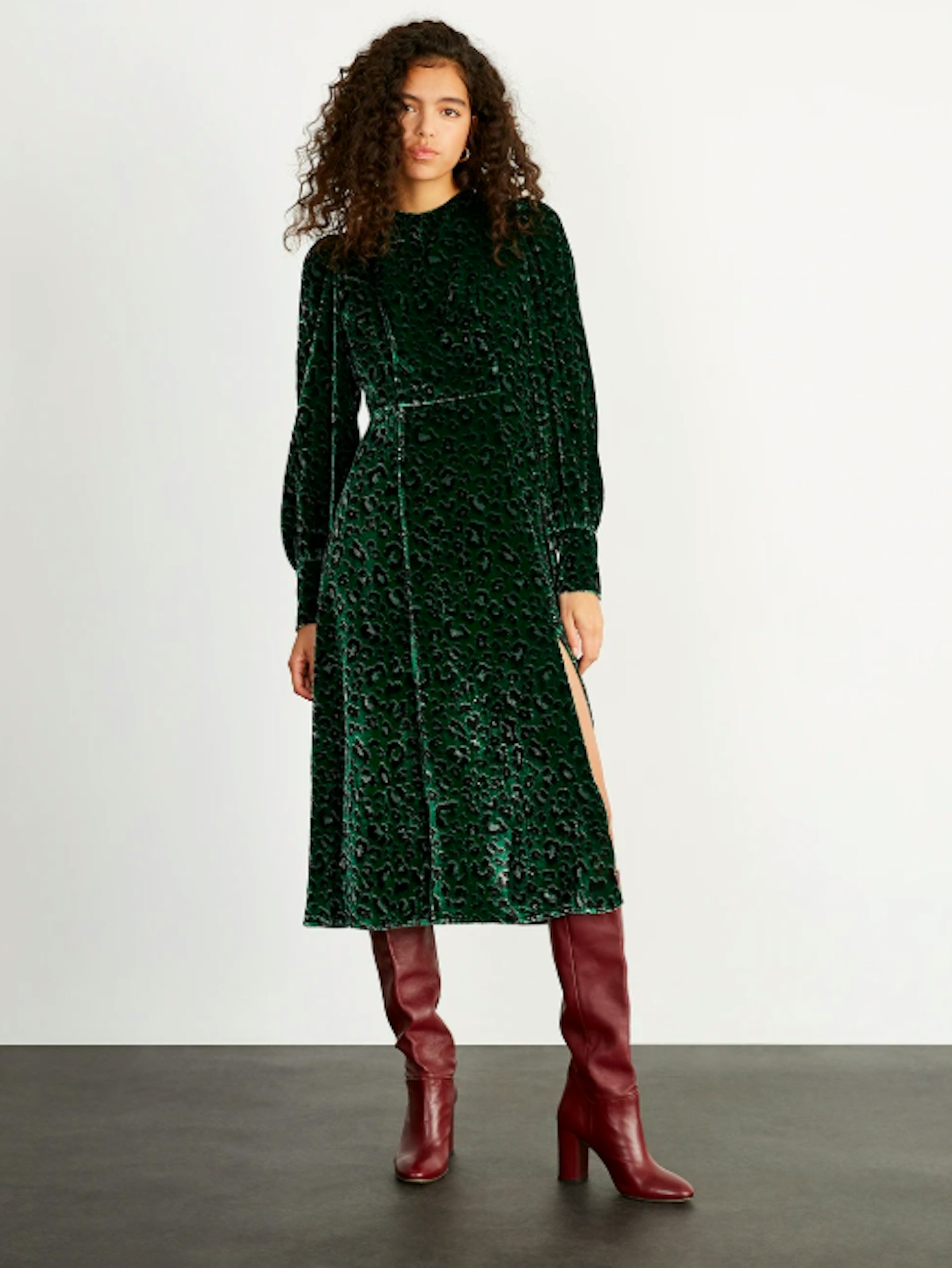 Kitri, Leopard Print Velvet Dress, WAS £165 NOW £82