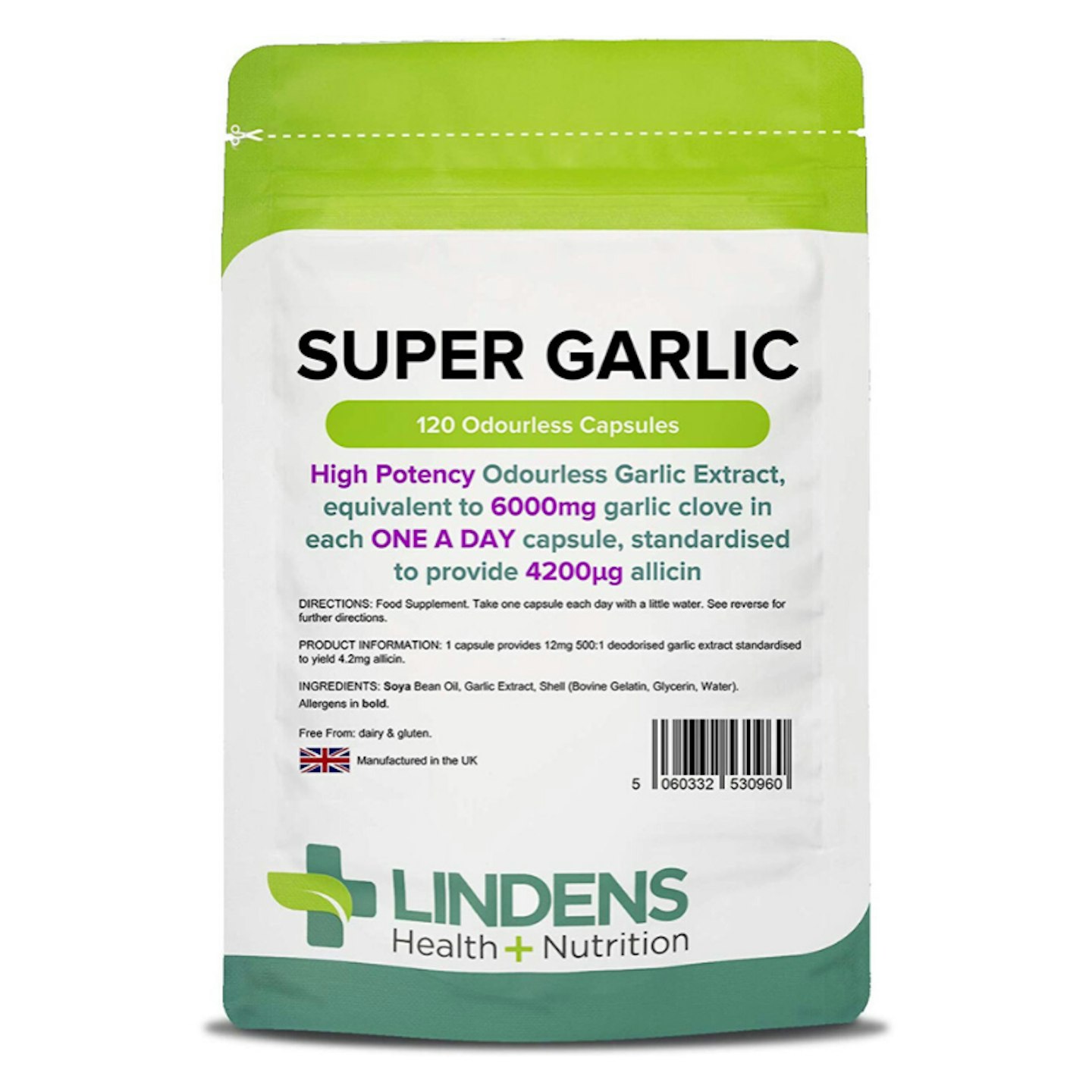 Lindens Super Garlic 6000mg High Strength Capsules