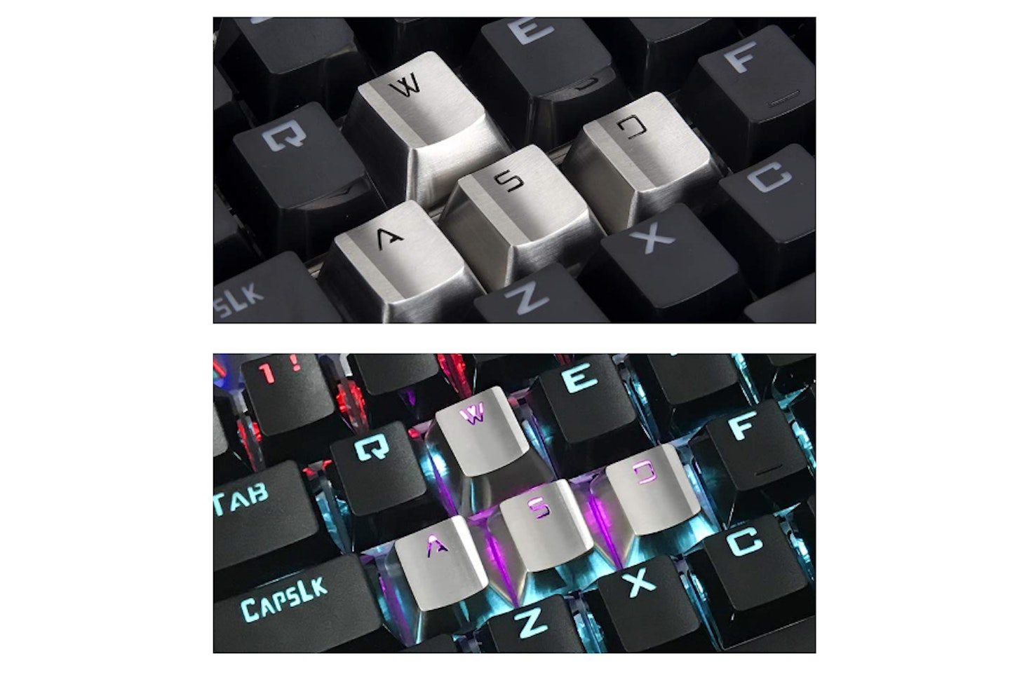 Stainless Steel WASD Mechanical Keycaps