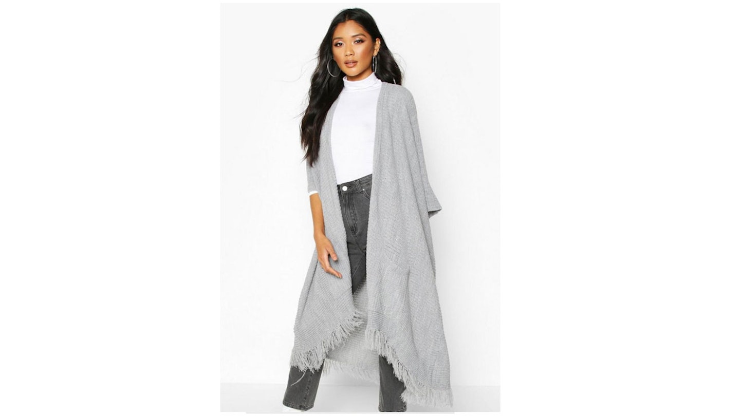 Tassel Hem Cape Cardigan