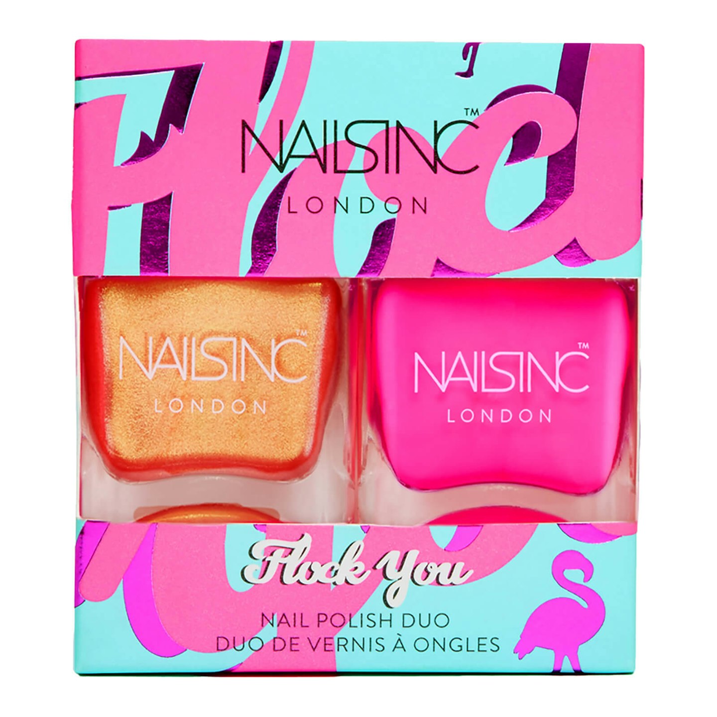 Nails Inc. Trend Duo Flock You Nail Polish Duo in Birds Before Boys and Anything Flamingoessss, £15