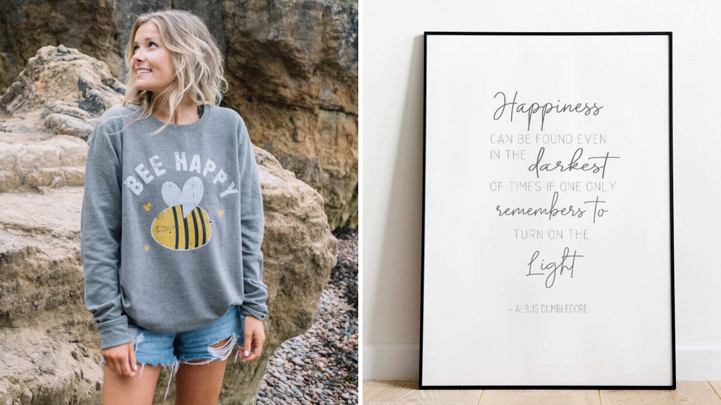 Bee Happy Jumper and Harry Potter quote print