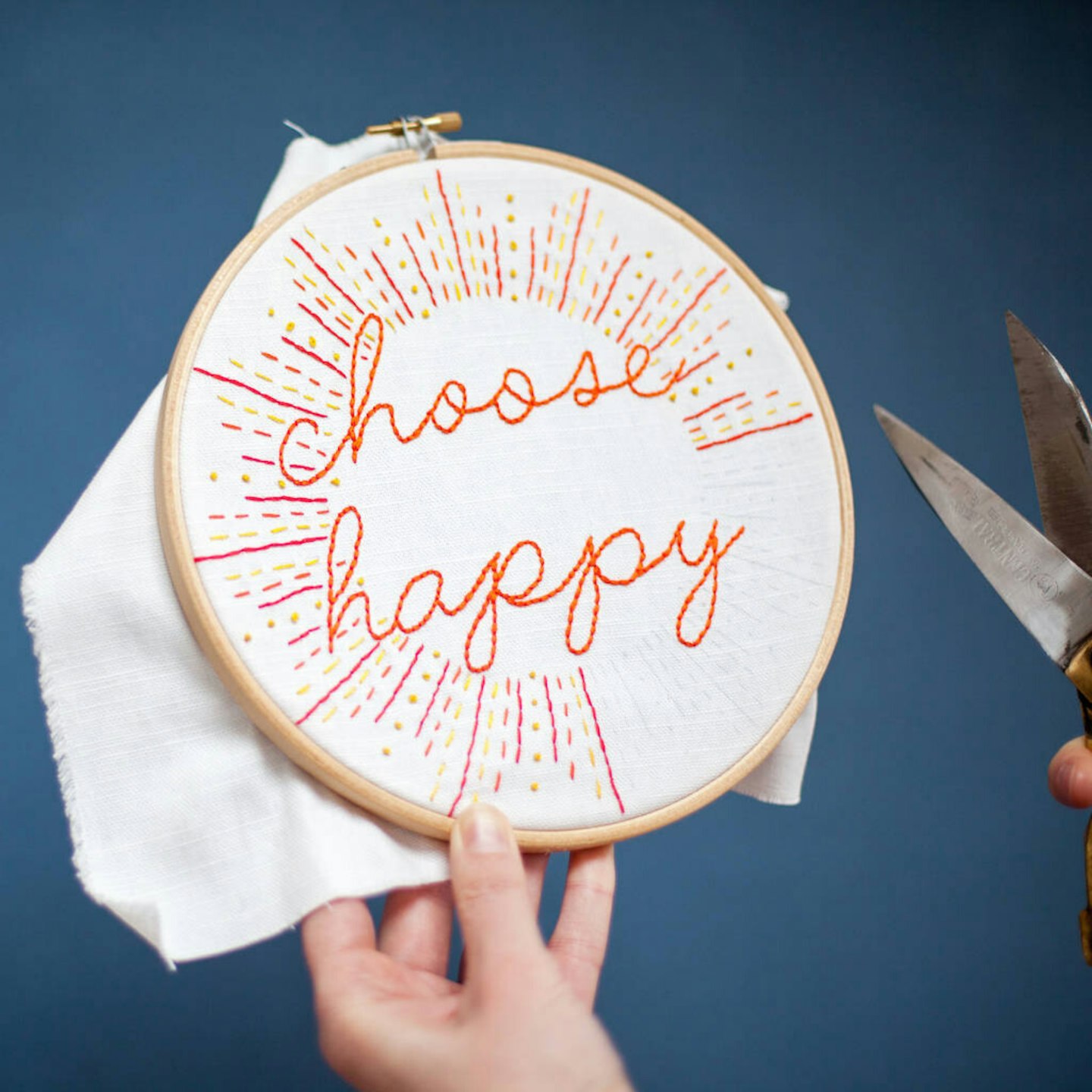 Choose Happy Embroidery Hoop Kit