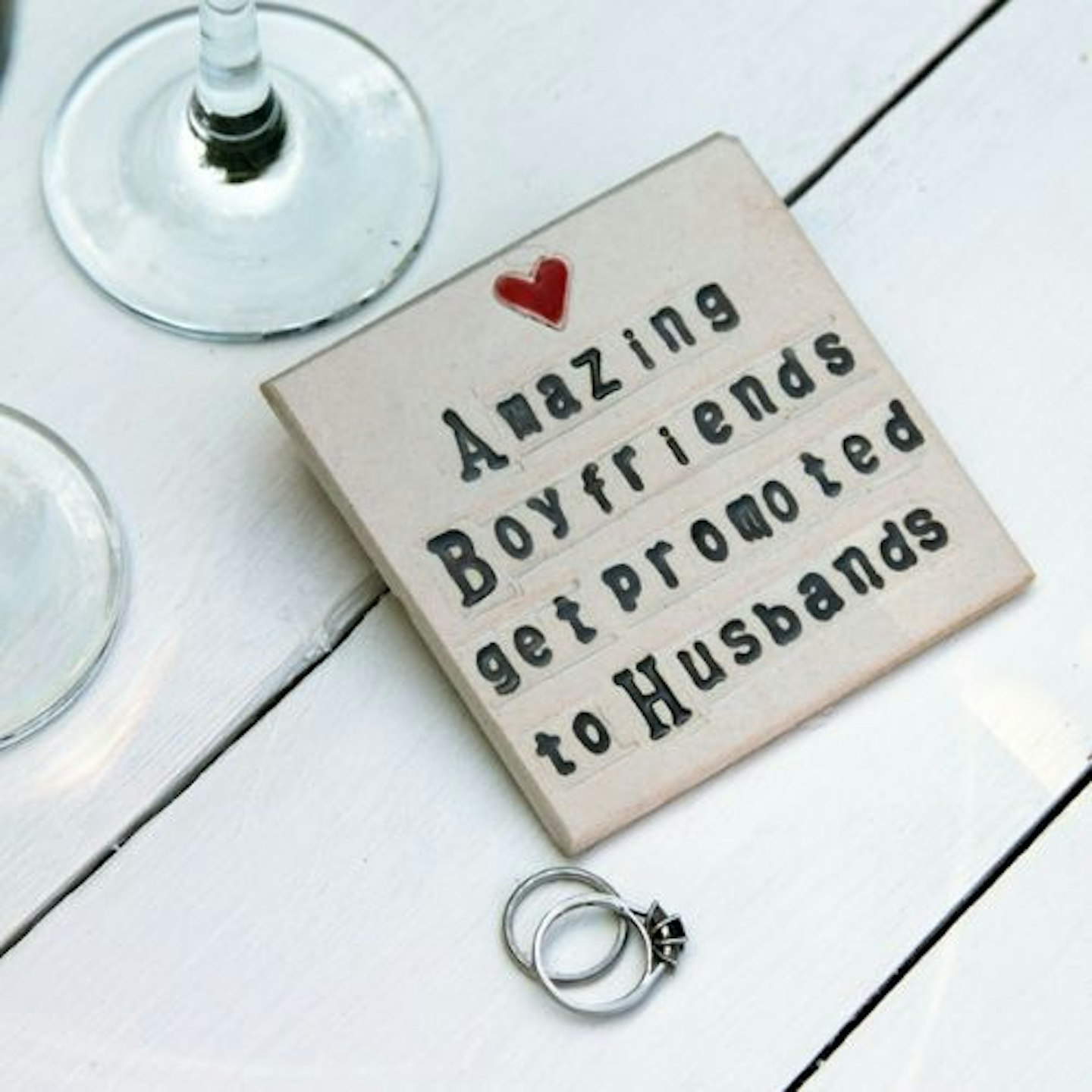 Boyfriend To Husband Ceramic Coaster