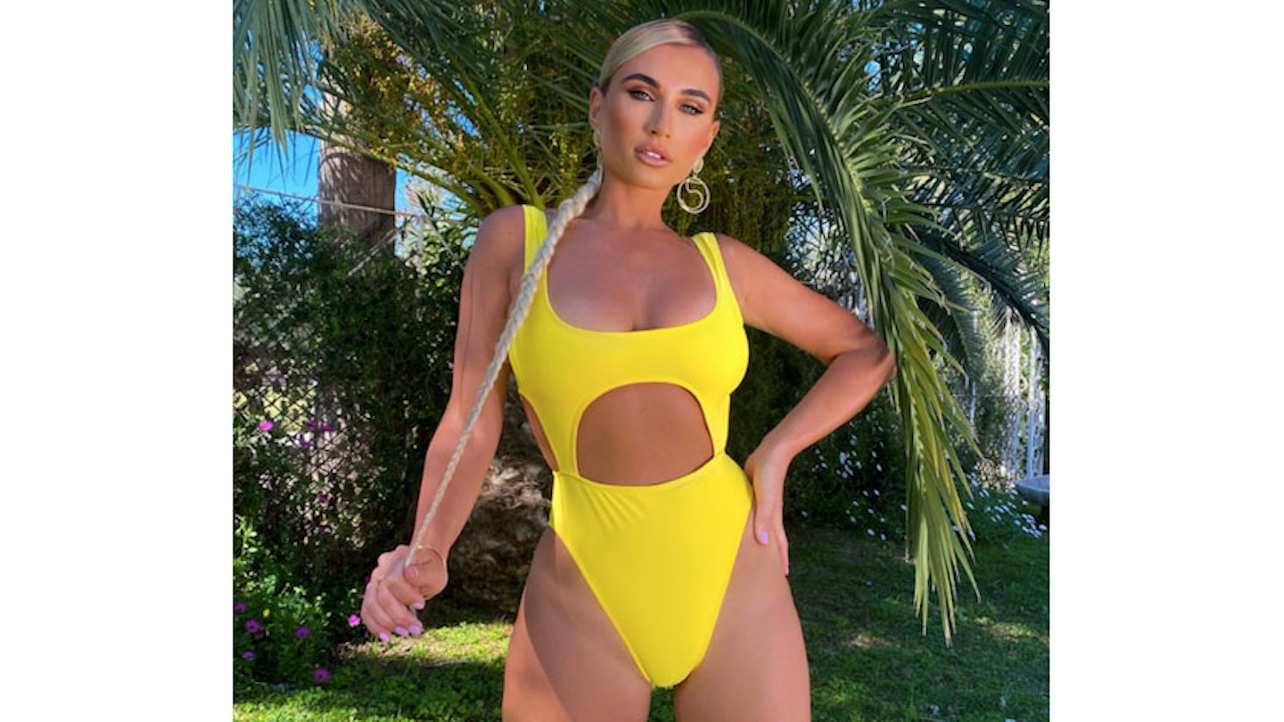 Billie Faiers Yellow Cut Out Swimsuit