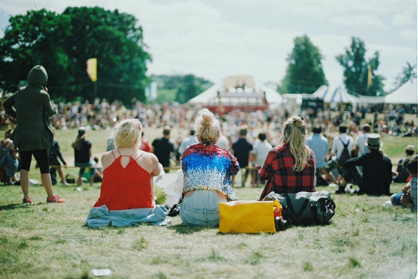 Young women at a music festival in England.