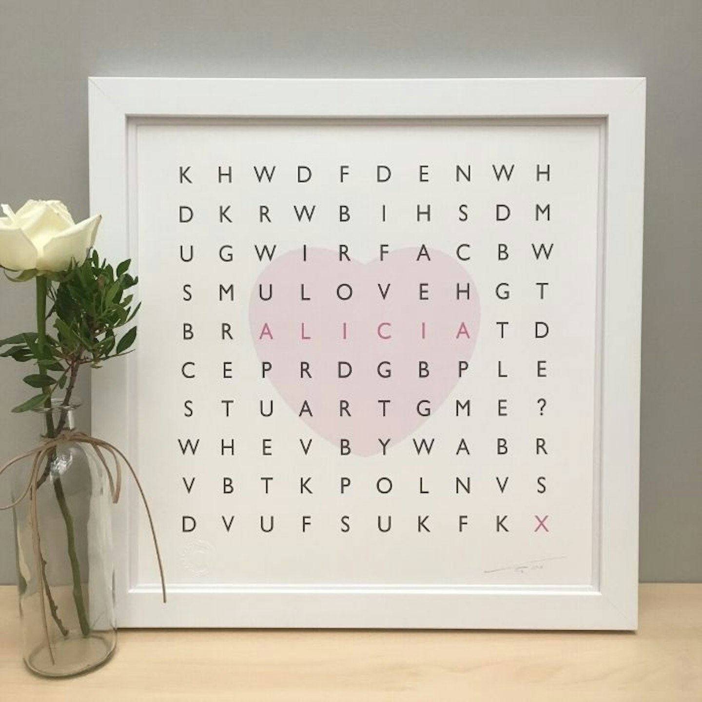 Personalised Word Search Marriage Proposal