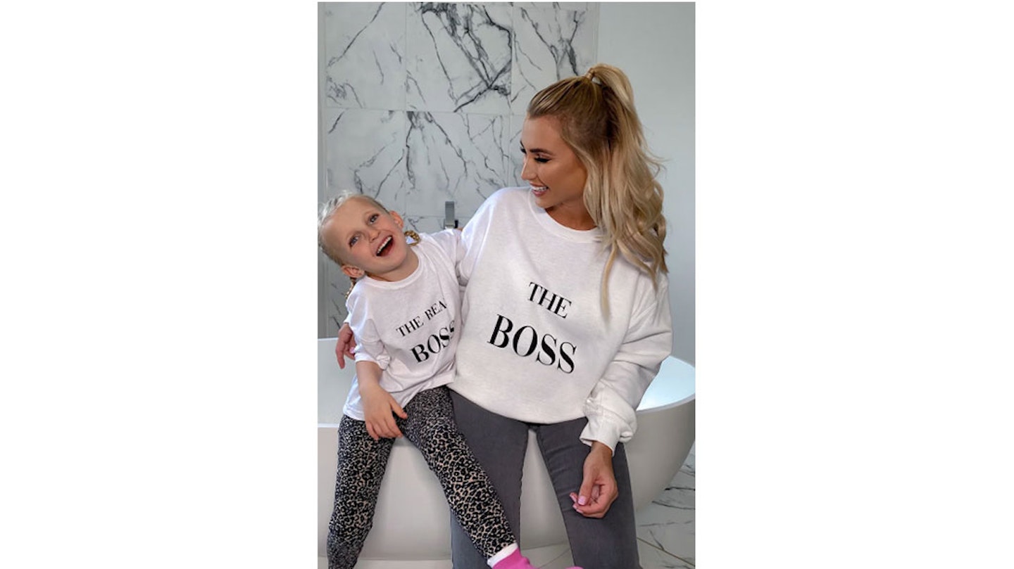 White 'The Boss' Oversized Sweatshirt