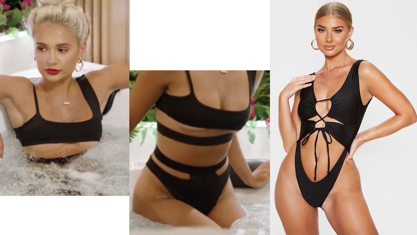 Black Cut Out Adjustable String Swimsuit