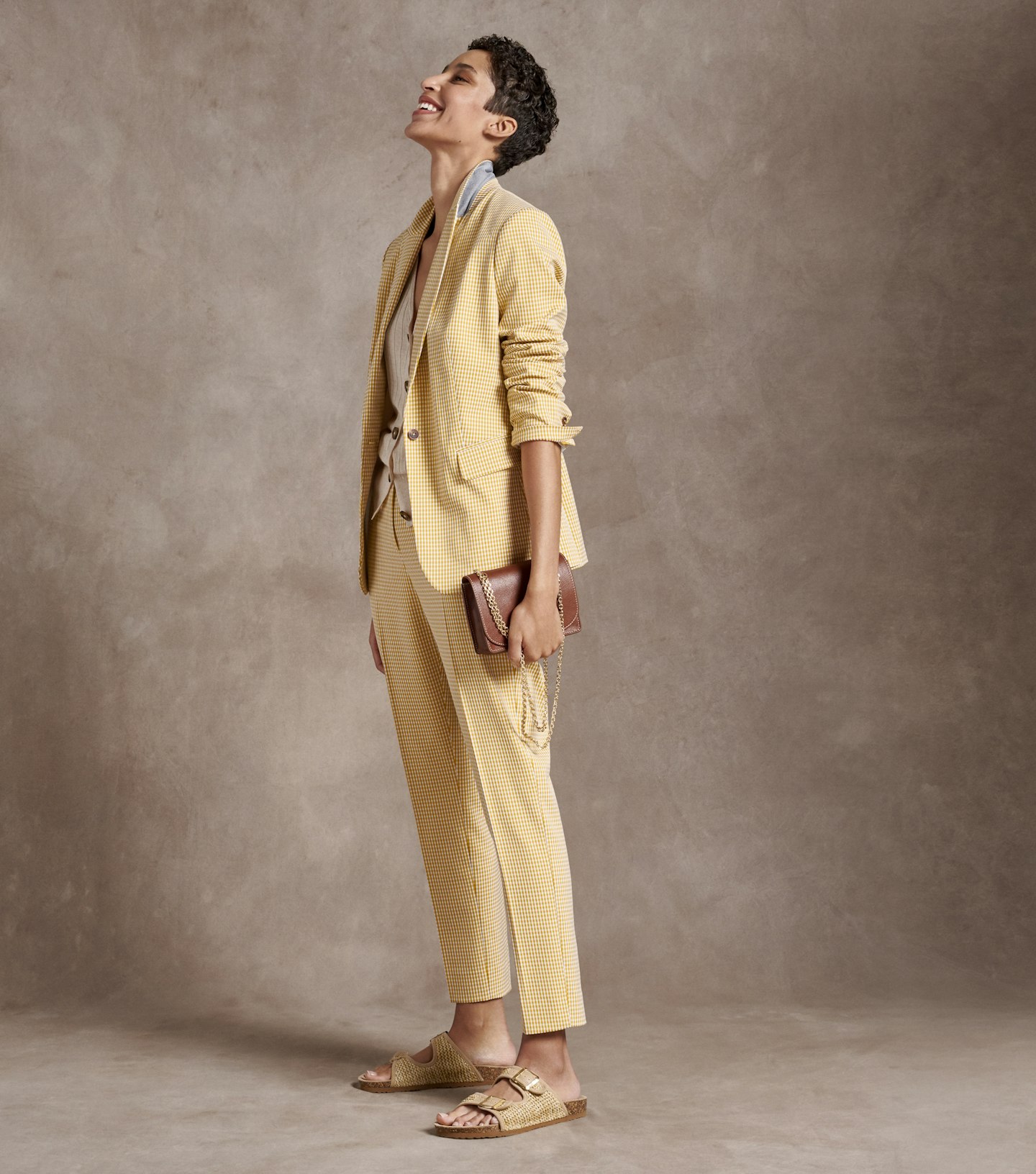 marks and spencer yellow gingham suit