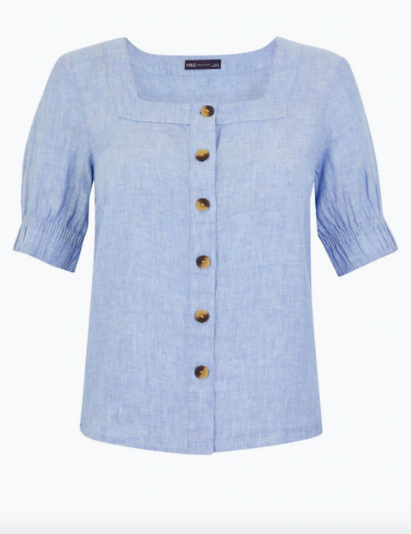Pure Linen Square Neck Blouse, £25