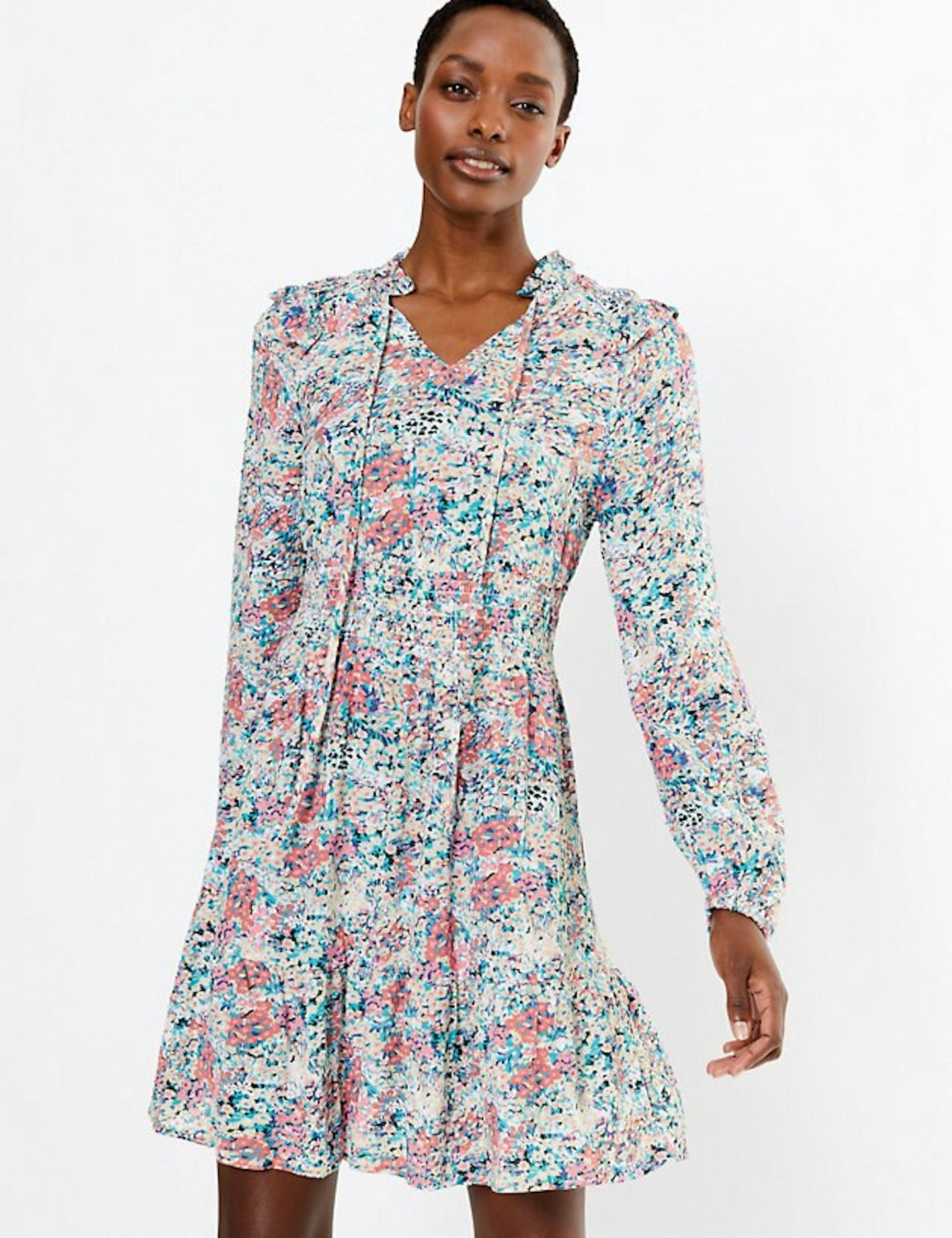 Floral High Neck Mini Dress, £35