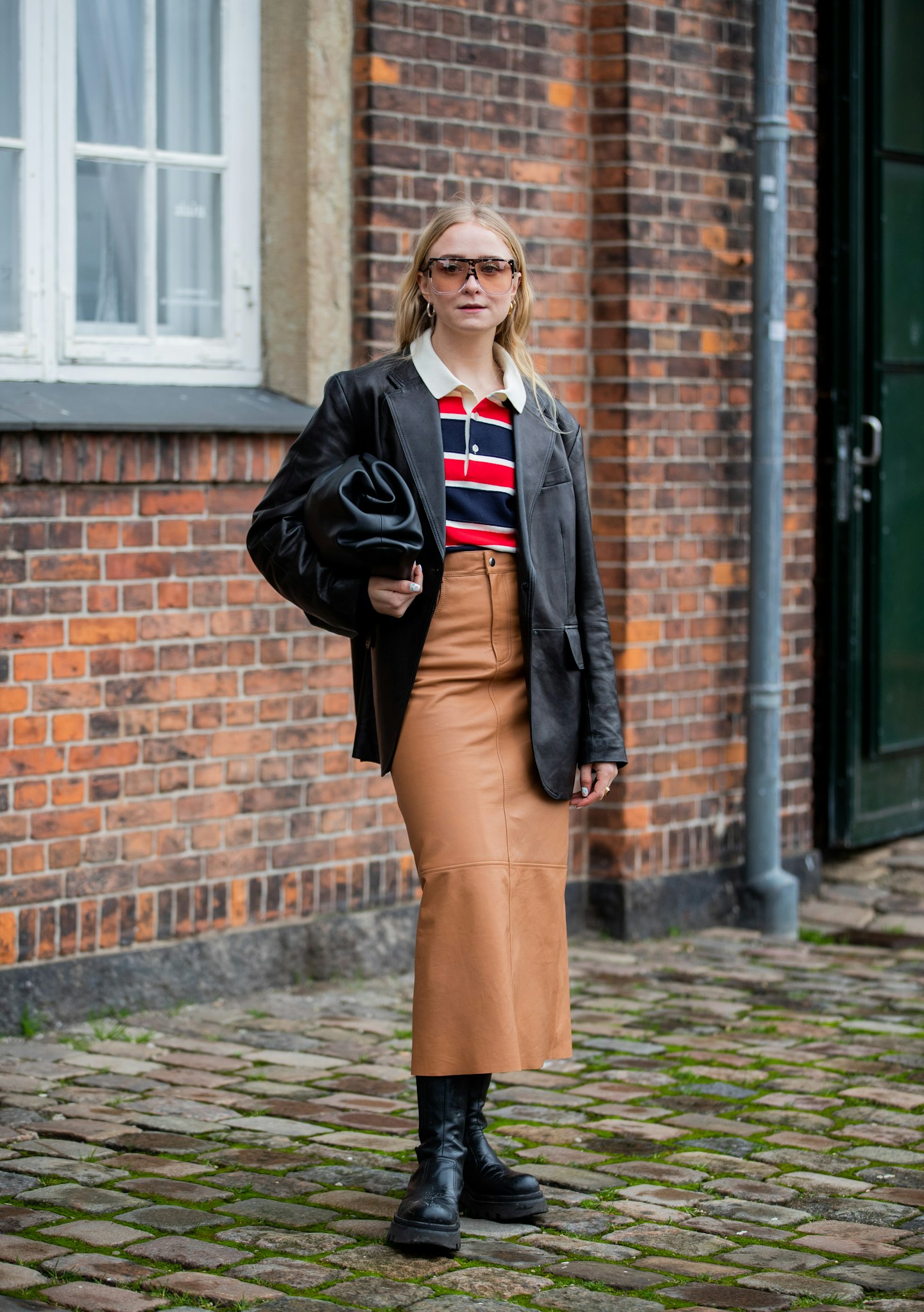 Street Style Polo Top & Blazer