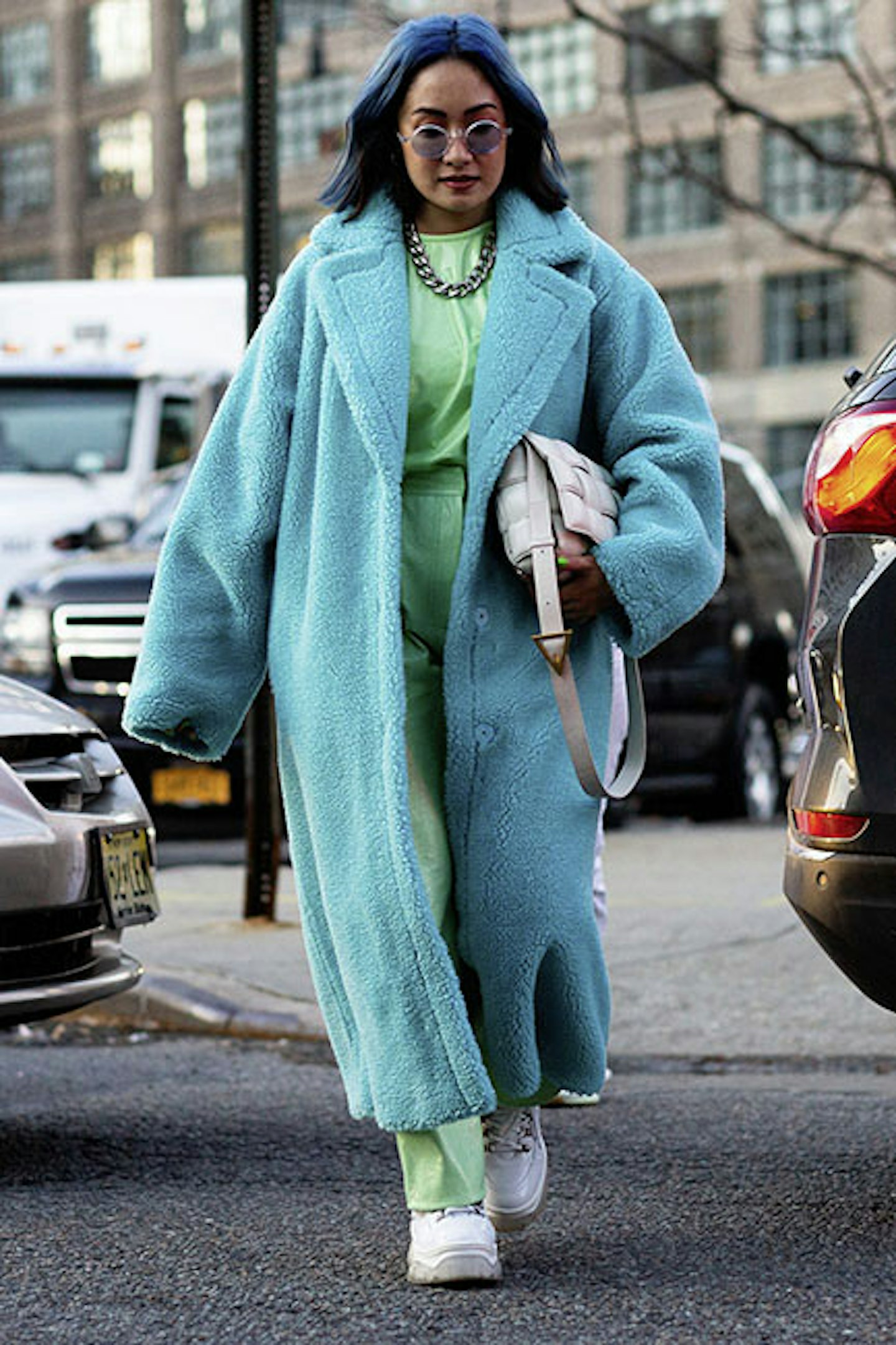 street style blue and mint