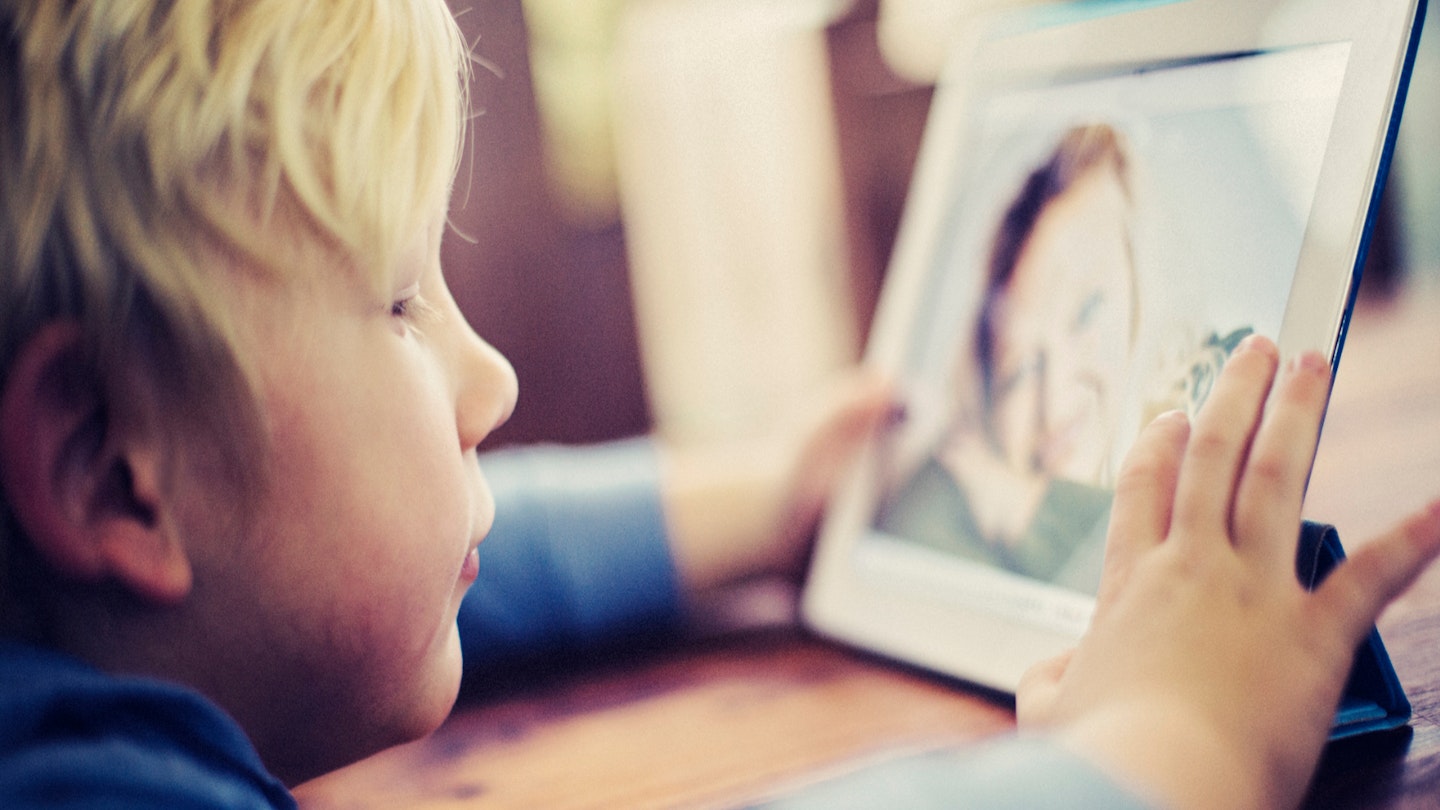Child Talking On Video Chat