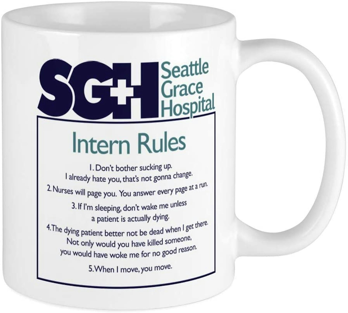 Grey's Anatomy Intern Rules Mug