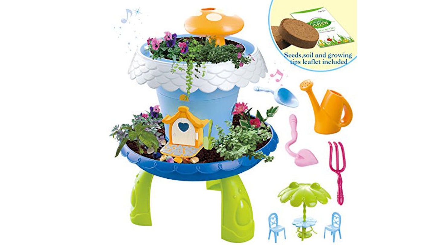deAO Fairy Tale Garden Magical Cottage Playset DIY Miniature Gardening for Kids