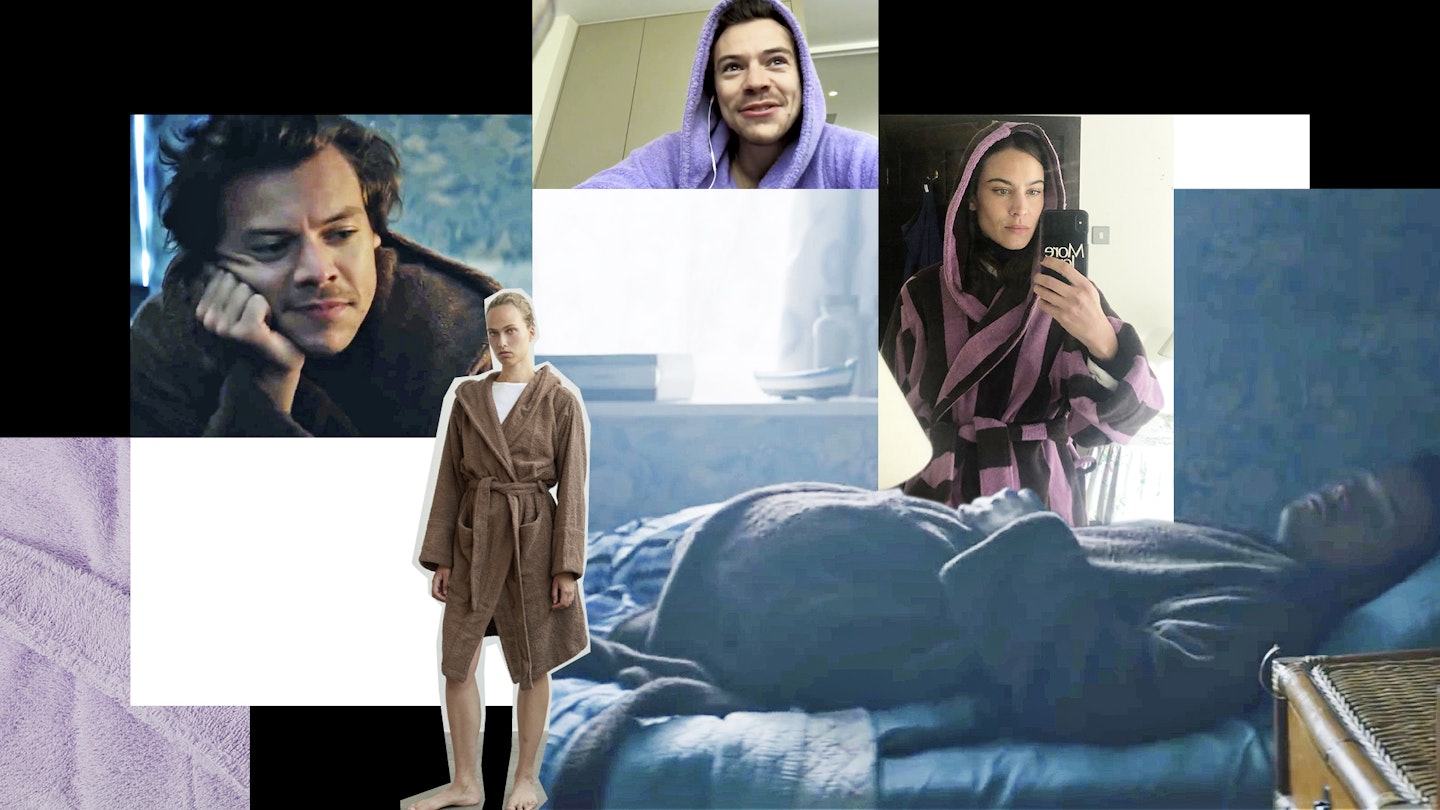 Harry Styles and Alexa Chung in Tekla bathrobes