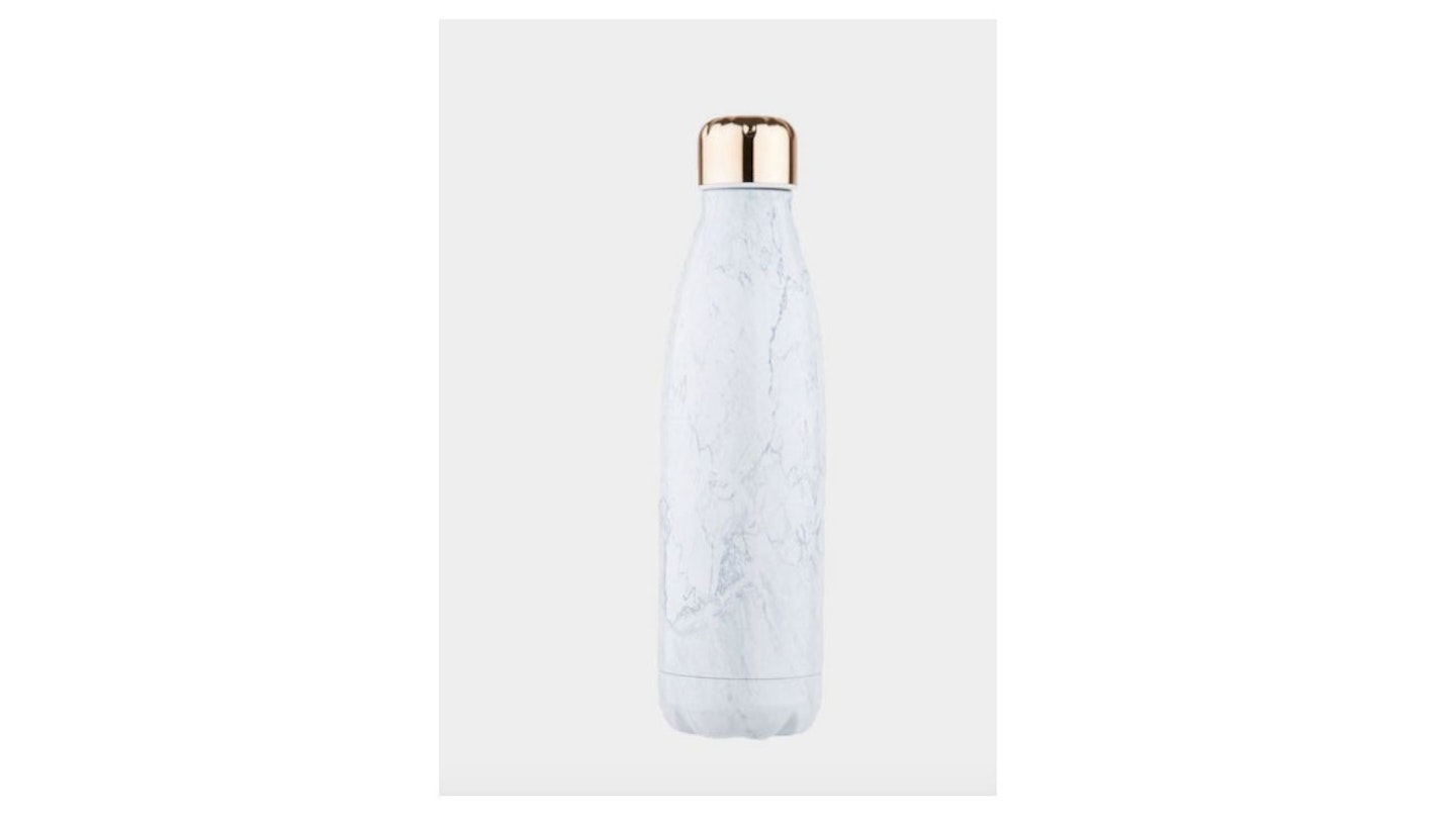 Grey Marble Effect 500ml Metal Bottle