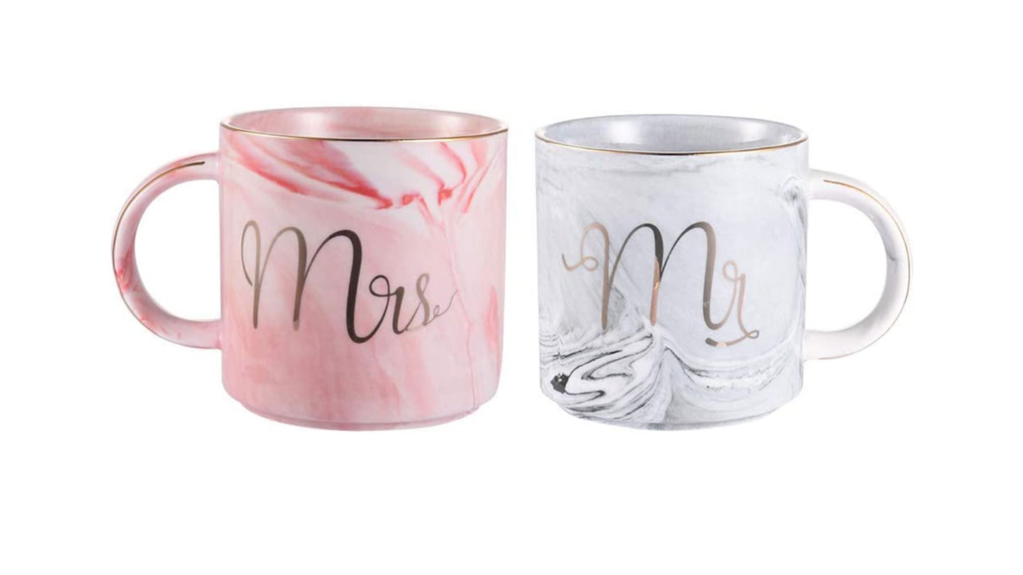 Uarter Mr and Mrs Ceramic Mugs Coffee Cups