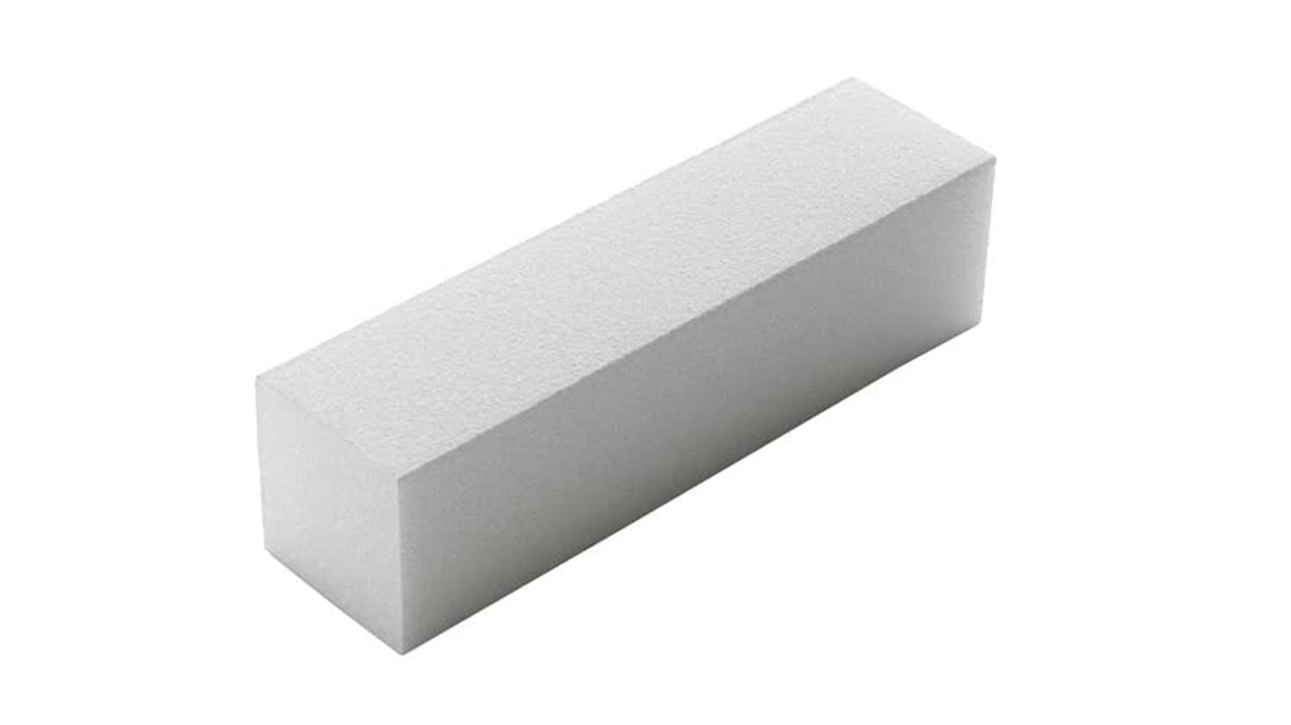 The Edge White Sanding Block 220/240 Grit 4-Way For a Soft Acrylic Nail Finish