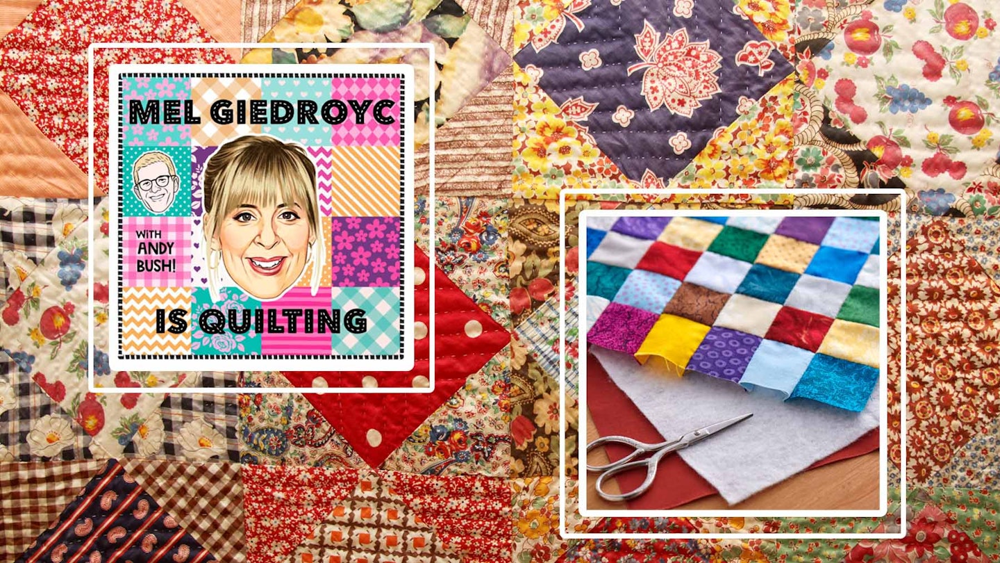 Mel Giedroyc Is Quilting and Getty Images patchwork quilt