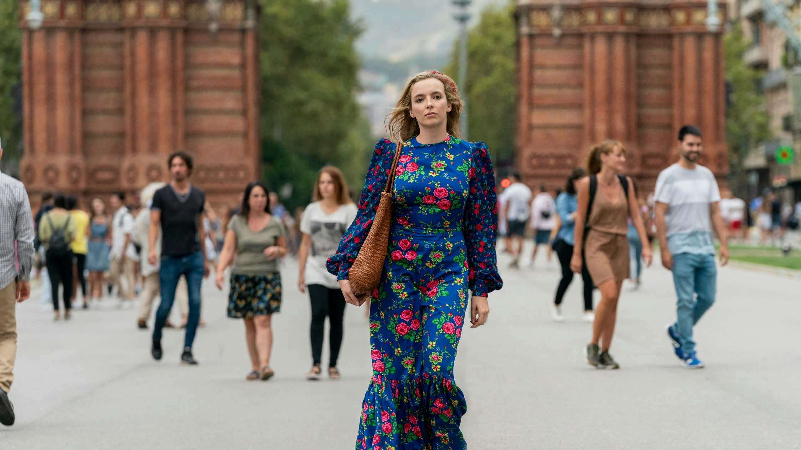 blue dress killing eve Killing Eve: Shop Villanelle's Exact Blue Floral Maxi Dress