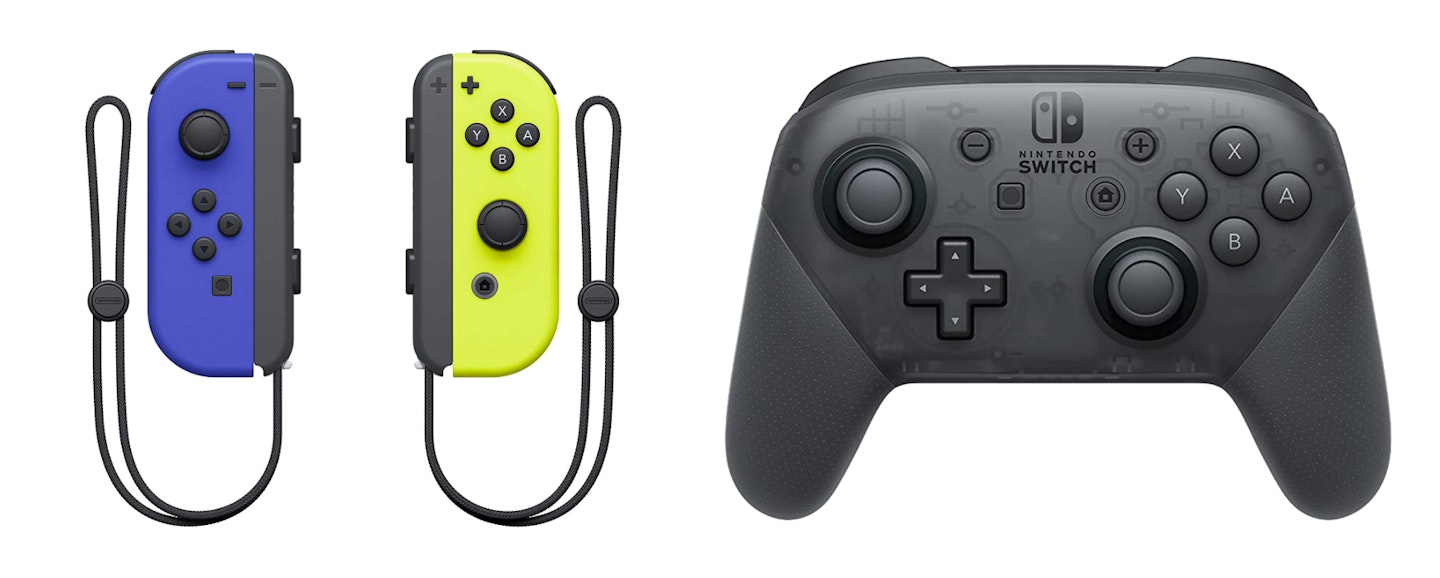 Nintendo Switch JoyCons and Switch Pro Controller Comparison