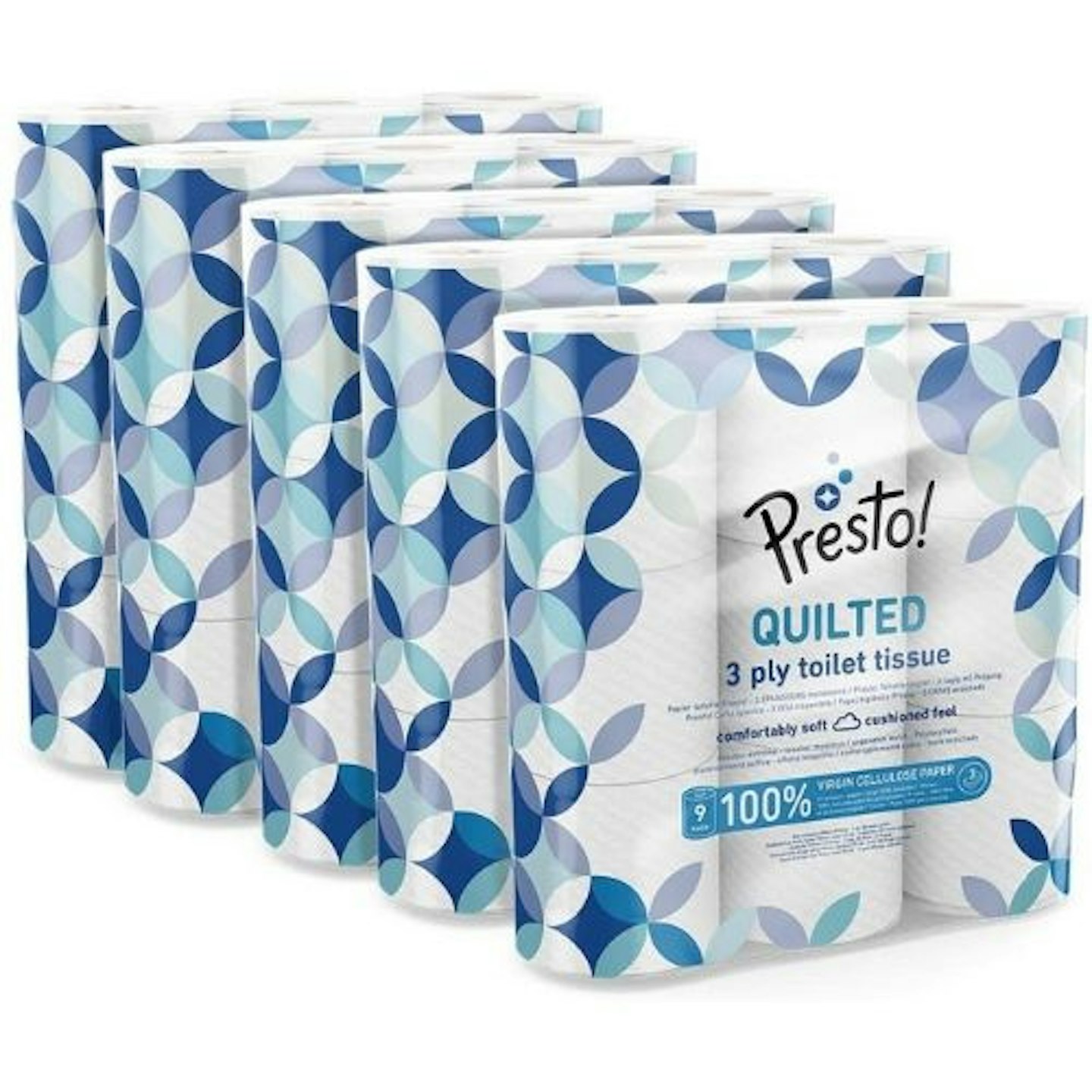 Amazon Brand - Presto! 3-Ply Quilted Toilet Tissues