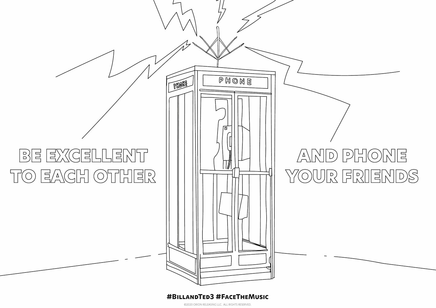 Bill & Ted Colouring Page 1