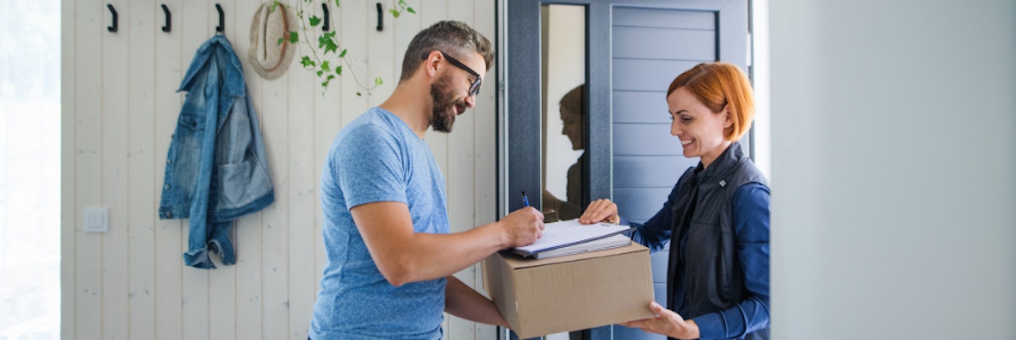 Signing for a package 